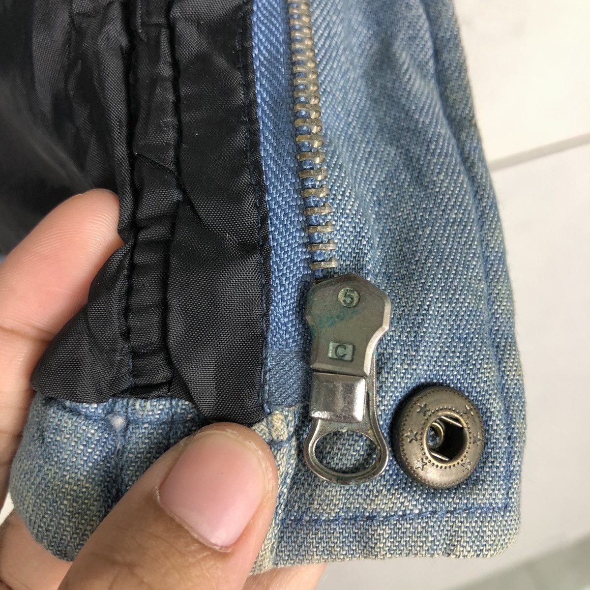 Blue Blue Japan 📌Vintage Denim Chore Biker Jacket Roky Indigo Zipper Size US L / EU 52-54 / 3 - 21 Thumbnail
