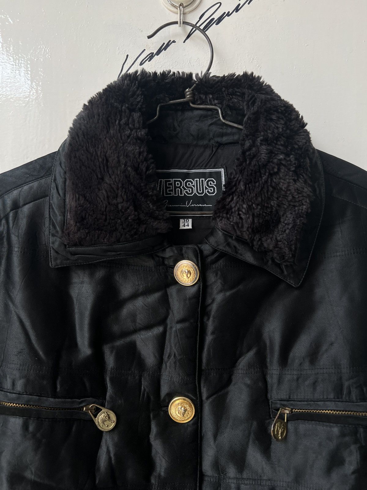 Versus Versace VERSUS Gianni Versace Black Faux Fur Jacket Size US L / EU 52-54 / 3 - 2 Thumbnail