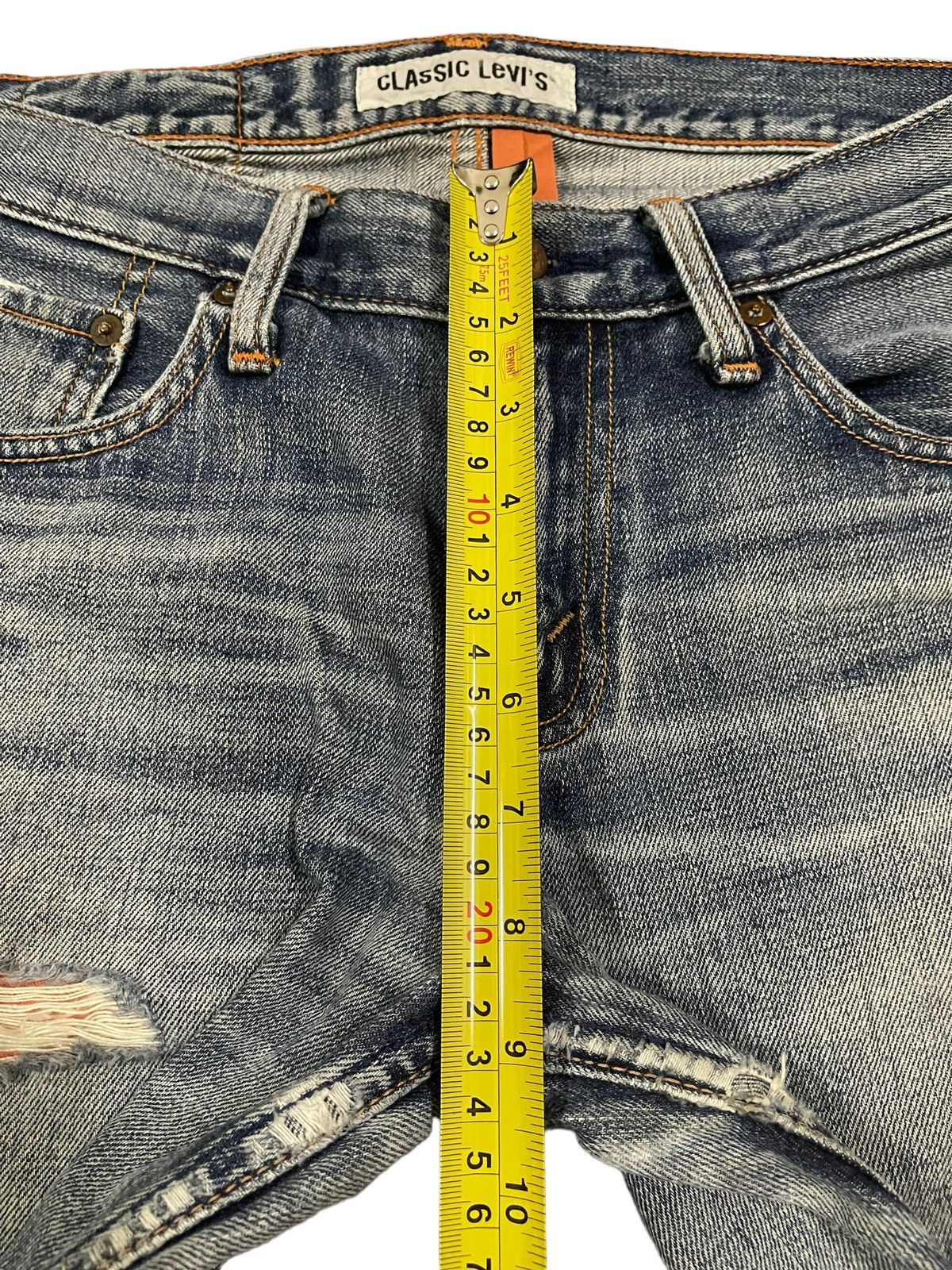 Levi's Vintage 90s Levis 503 Blue Wash Distress Baggy Jeans Size US 30 / EU 46 - 12 Thumbnail
