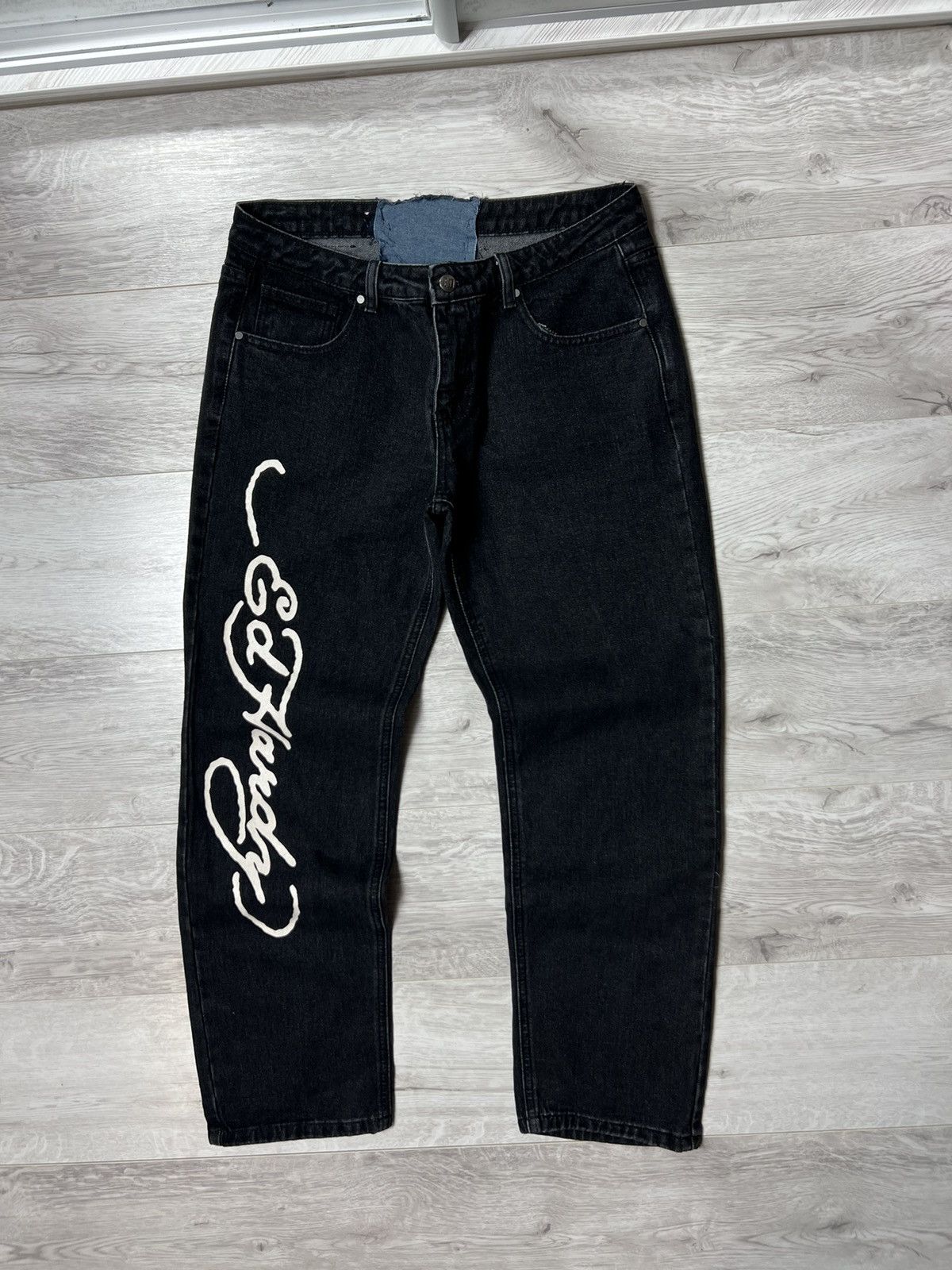 Ed Hardy Ed Hardy Embroidered Dragon Flame Straight Leg Jean Big Logo Size US 32 / EU 48 - 2 Thumbnail
