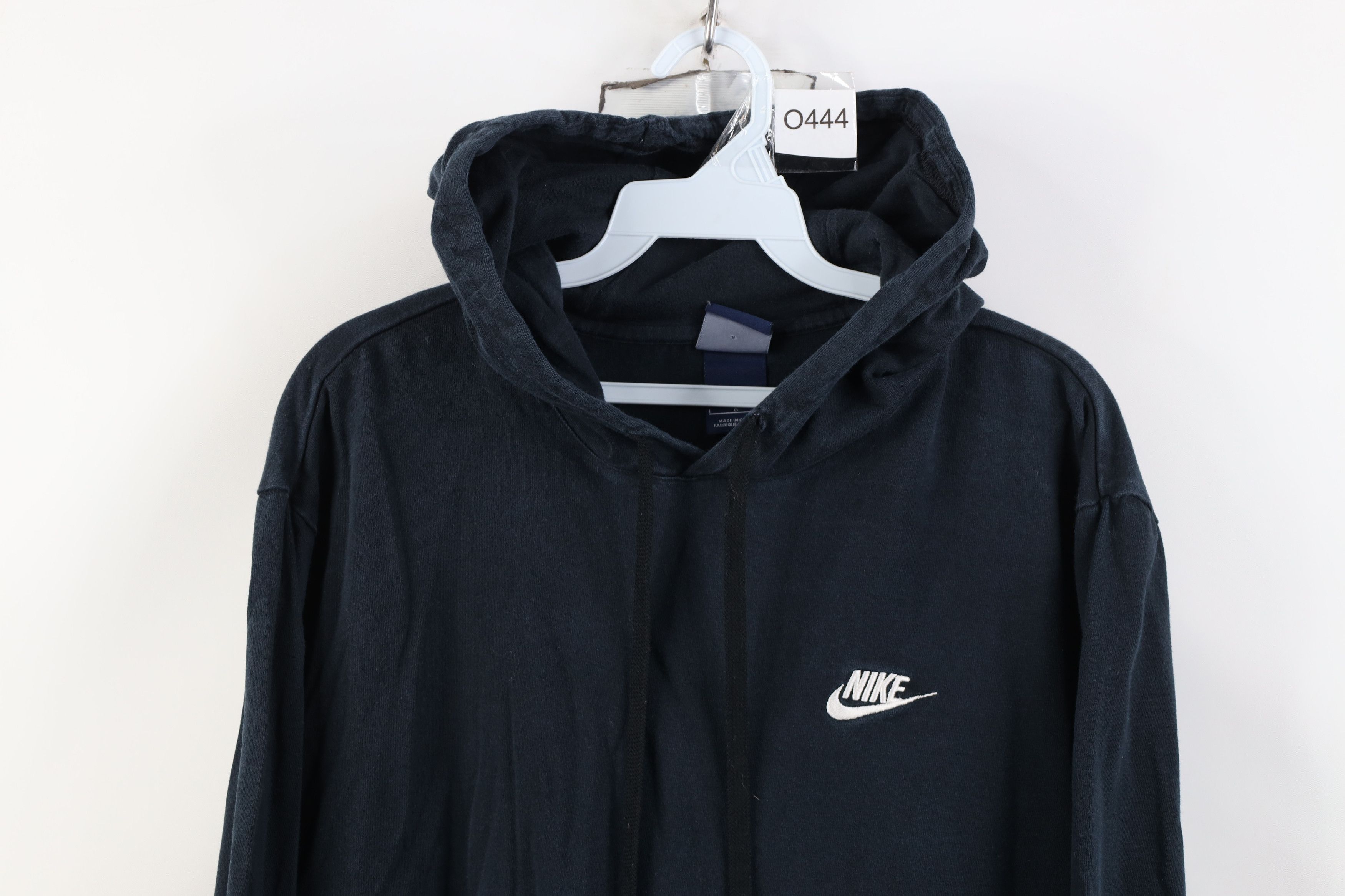 Nike Vintage Y2K Nike Ribbed Knit Hoodie T-Shirt Black Cotton Size US L / EU 52-54 / 3 - 2 Thumbnail