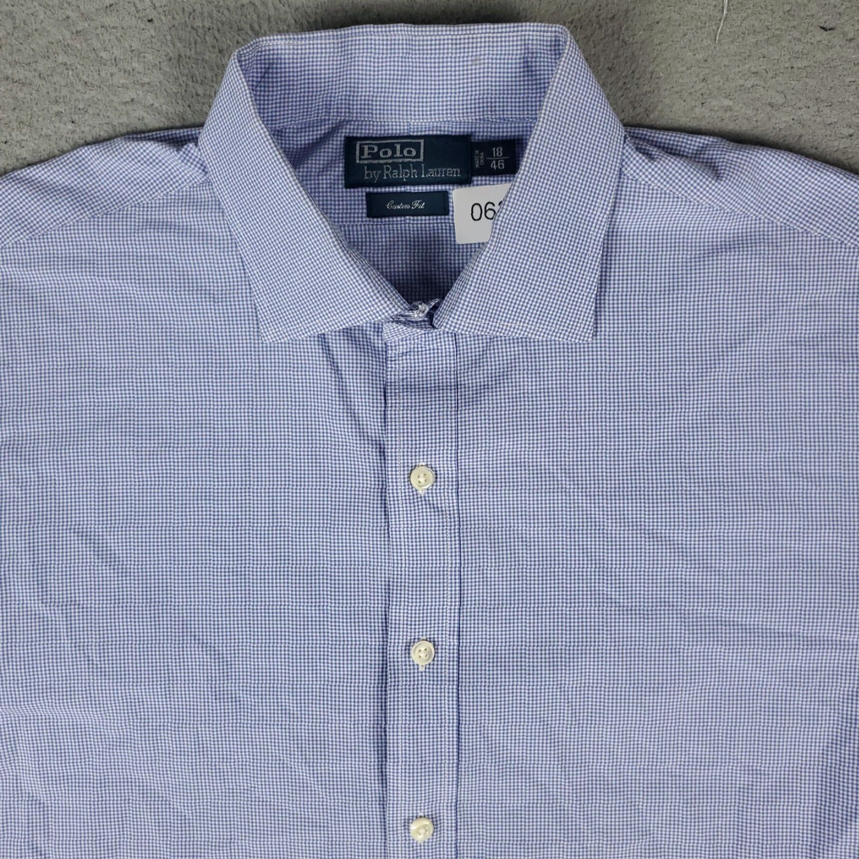 Ralph Lauren Ralph Lauren Dress Shirt Mens Size 18 Blue Pony Custom Fit Button-Down Long Sleeve Non-Iron Pockets 100% Cotton Men’s Shirt 1990s? (not specified) Size 48R - 2 Thumbnail