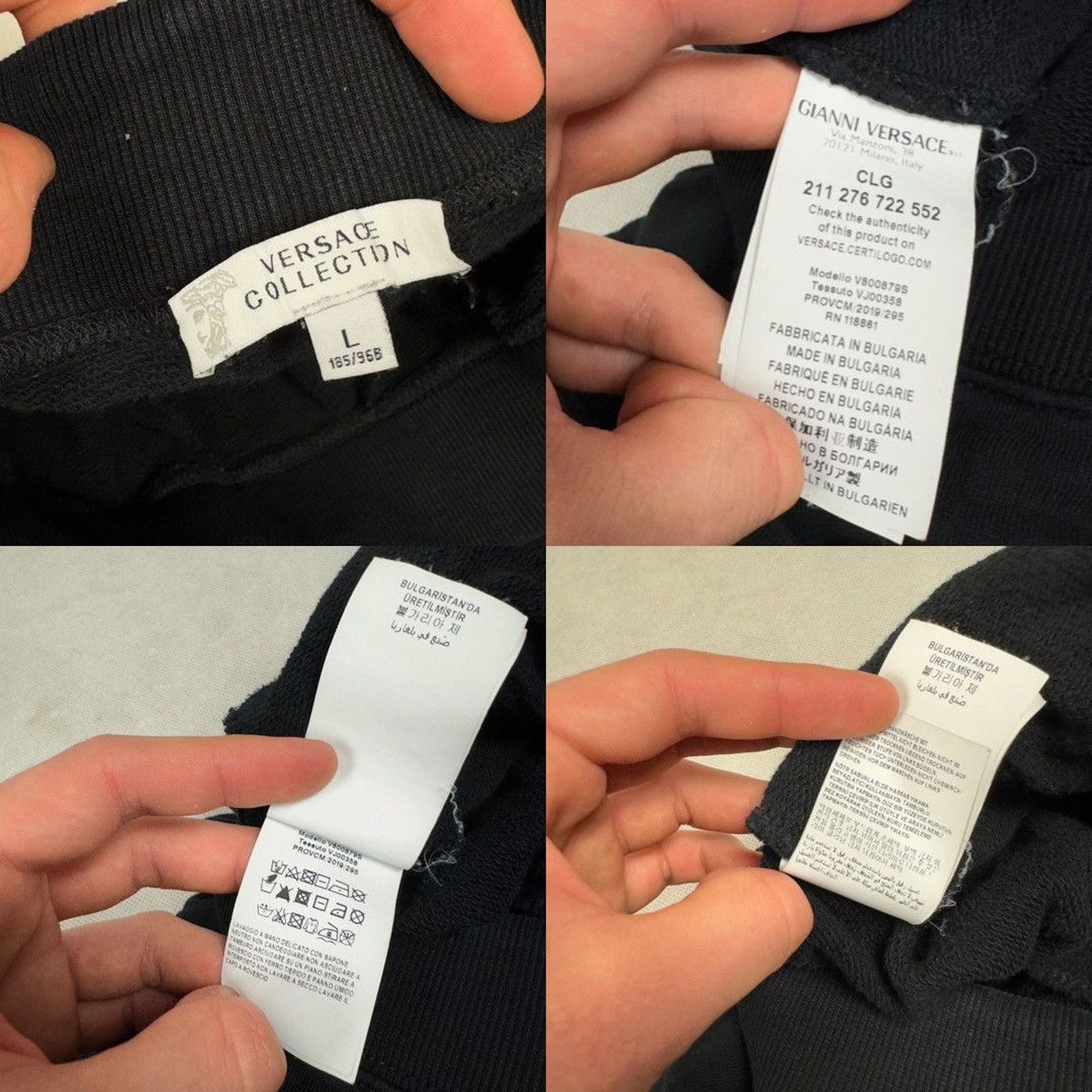 Versace Versace Collection Men Black Terry Fleece Joggers Pant Large Size US 32 / EU 48 - 2 Thumbnail