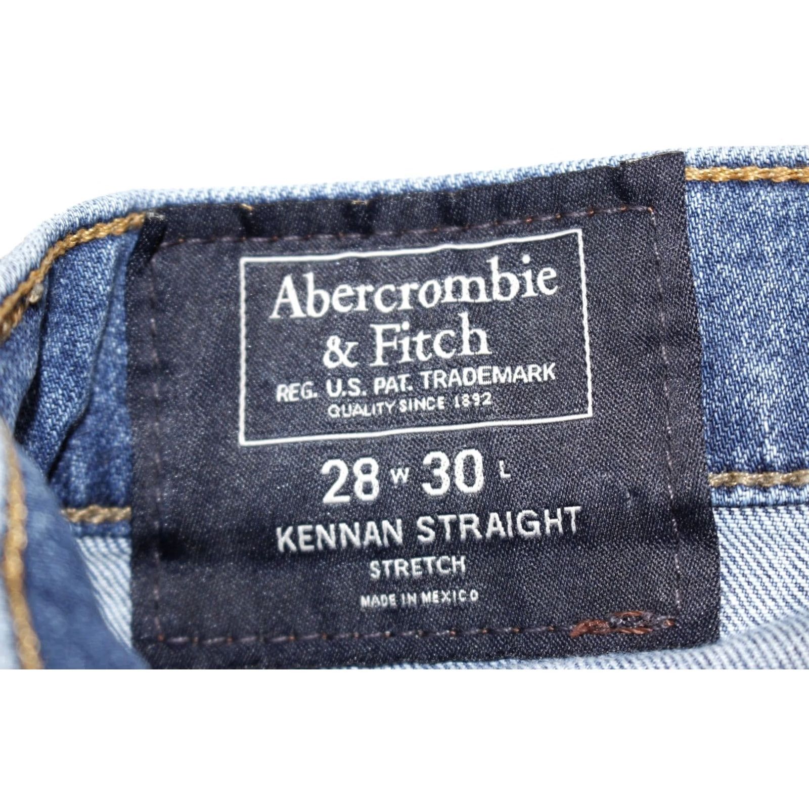 Abercrombie & Fitch Abercrombie & Fitch Jeans Men's 28x30 Kennan Straight Stretch Distressed Med Wash Size US 28 / EU 44 - 6 Thumbnail