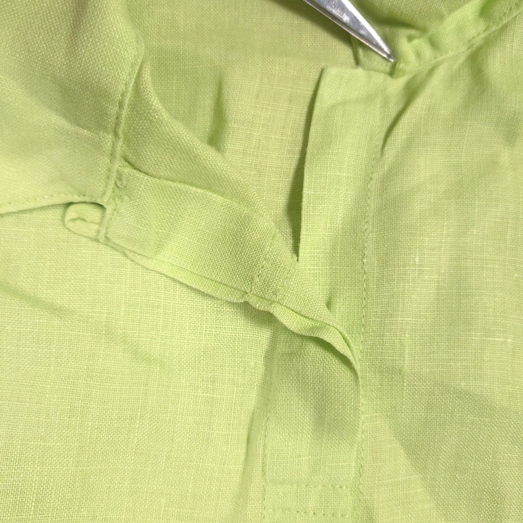 Vintage St. Johns Bay Shirt Womens Small Green Linen Short Sleeve Button Up Collared Top Size S / US 4 / IT 40 - 6 Thumbnail