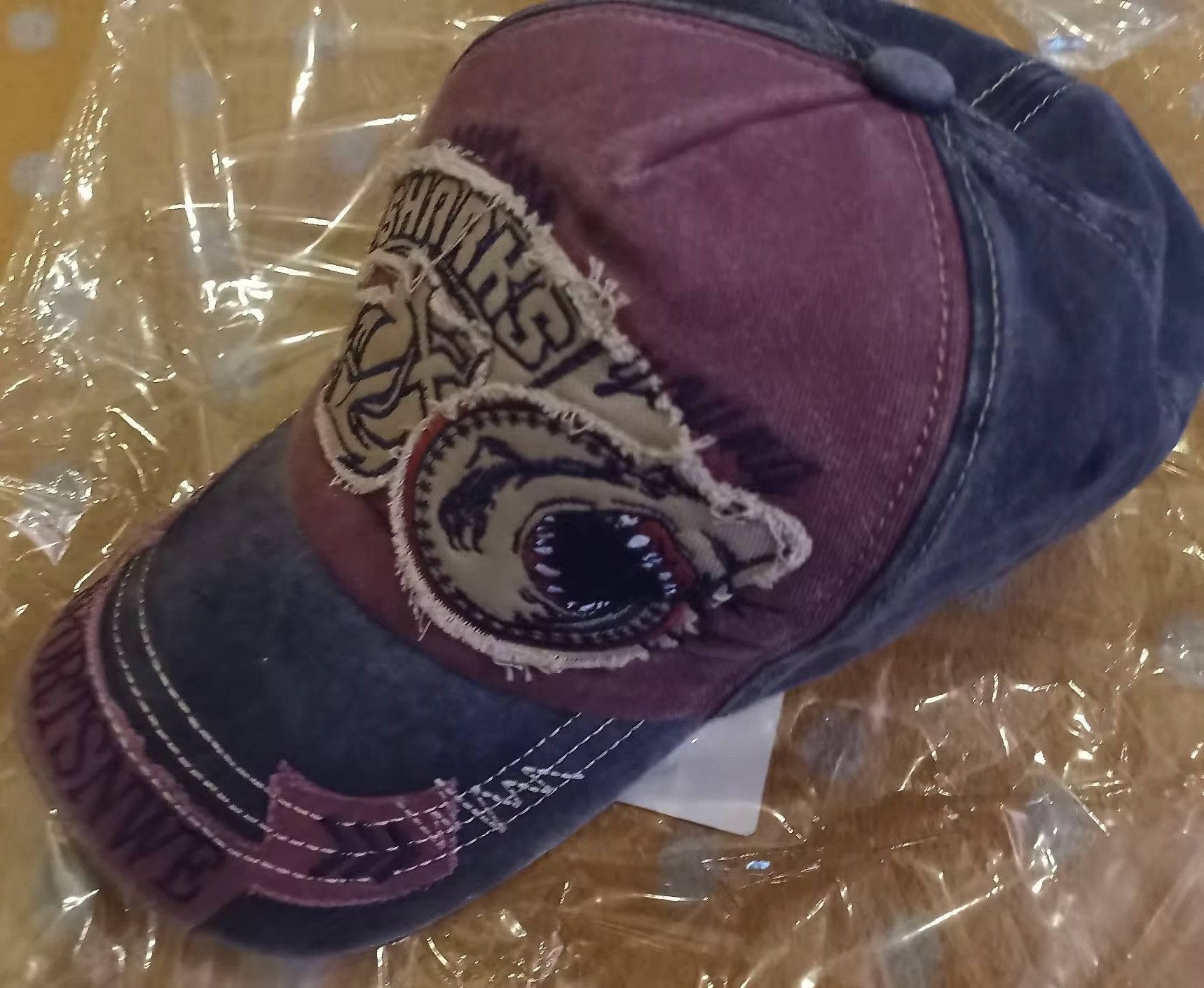 Other Retro Washed Denim Embroidery Shark Cap Size ONE SIZE - 3 Thumbnail