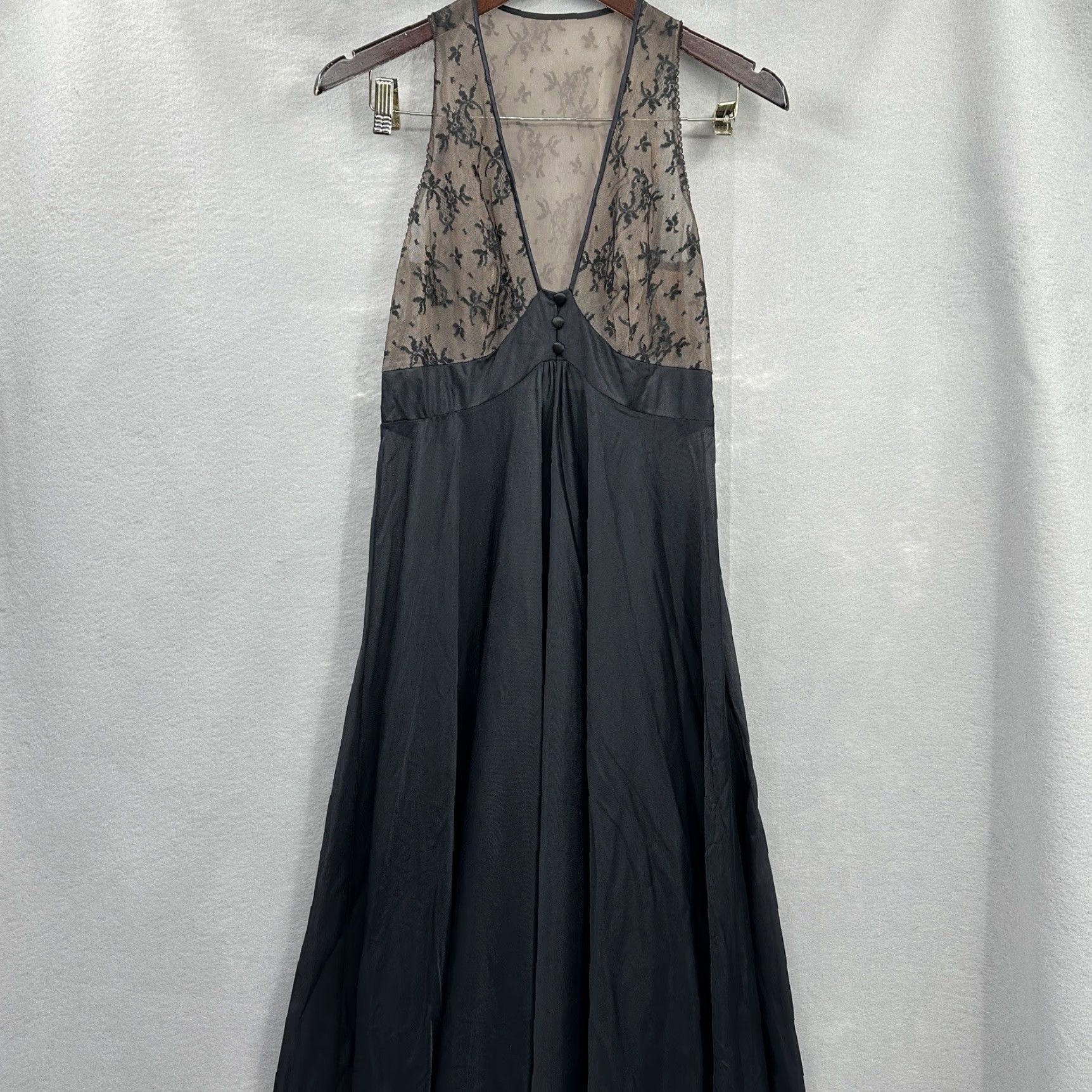 Vintage VINTAGE Lucie Ann Hollywood Nightgown Black Womens Small 1960s Pinup Glamour Size ONE SIZE - 2 Thumbnail