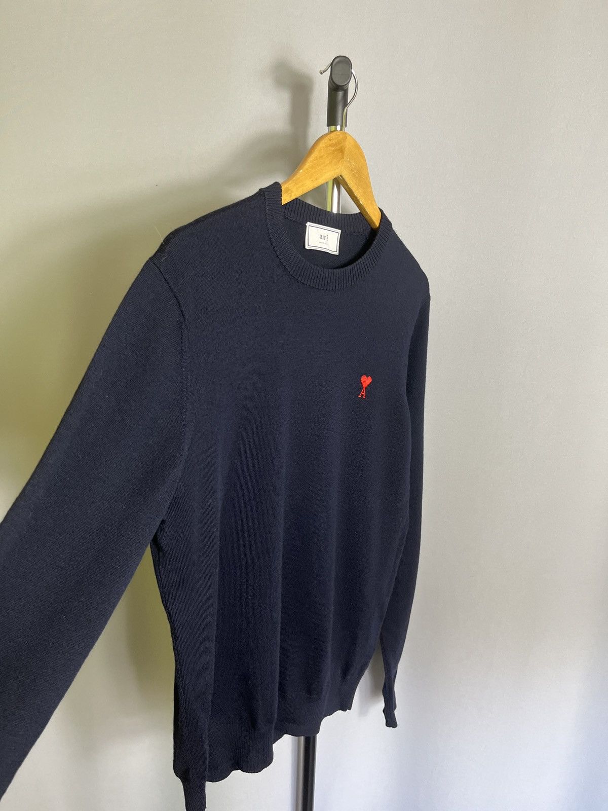 AMI Men's Ami Embroidered Heart Wool Crewneck Knit Sweater Size US L / EU 52-54 / 3 - 2 Thumbnail