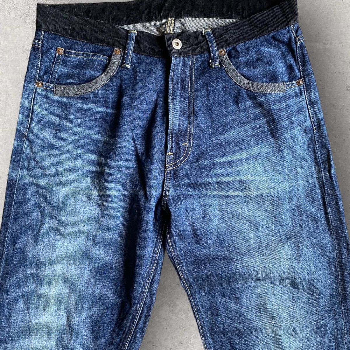 Comme des Garcons Black Corduroy Contrast Waist Jeans Size US 33 - 2 Thumbnail