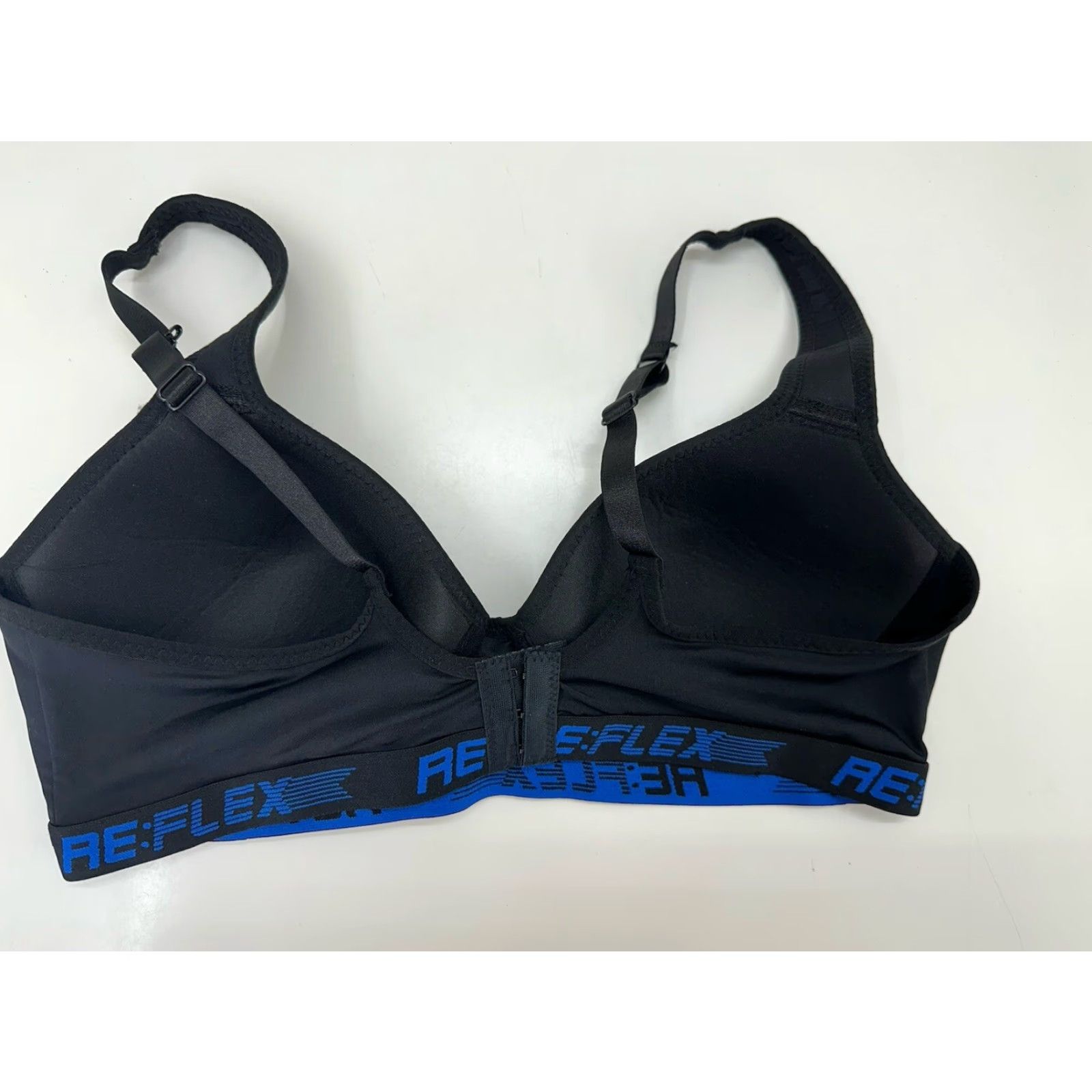 Vintage ReFlex Womens Bra 1X Black Padded Sports Bra Adjustable Size ONE SIZE - 4 Thumbnail