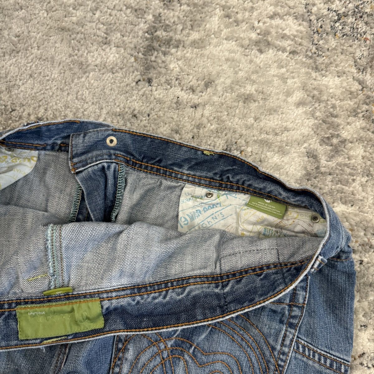 JNCO × Vintage Crazy Vintage y2k baggy embroidered distressed shorts Size US 38 / EU 54 - 3 Thumbnail