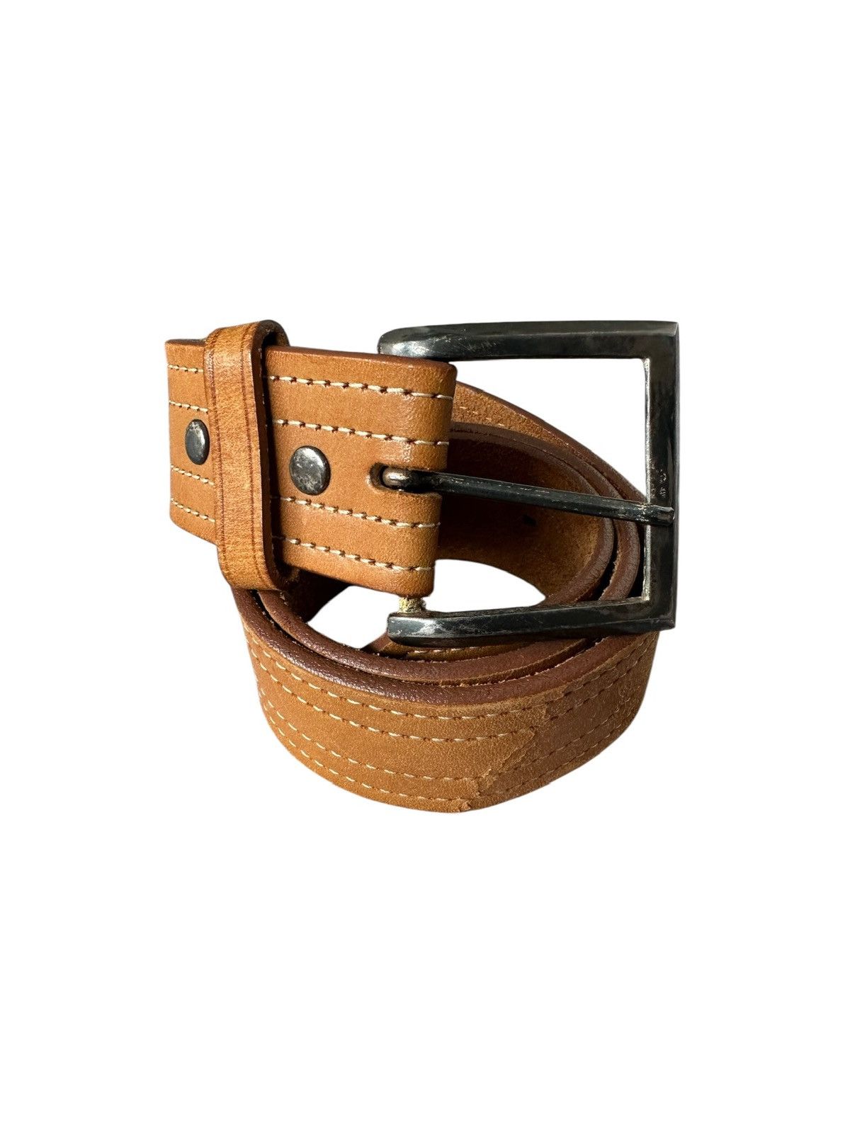 Yohji Yamamoto 00's Y's Bis avant-garde fully leather belt Size 28 - 1 Thumbnail
