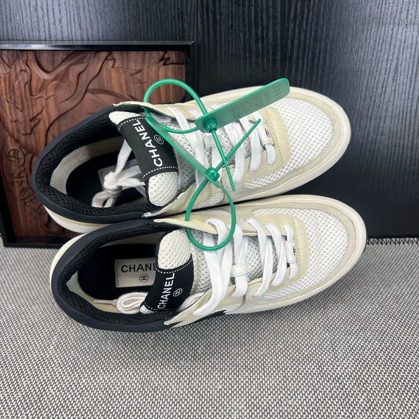 Chanel Chanel 22C Black & White Sneakers - Size 40 (Like New) Size US 7 / EU 40 - 5 Thumbnail