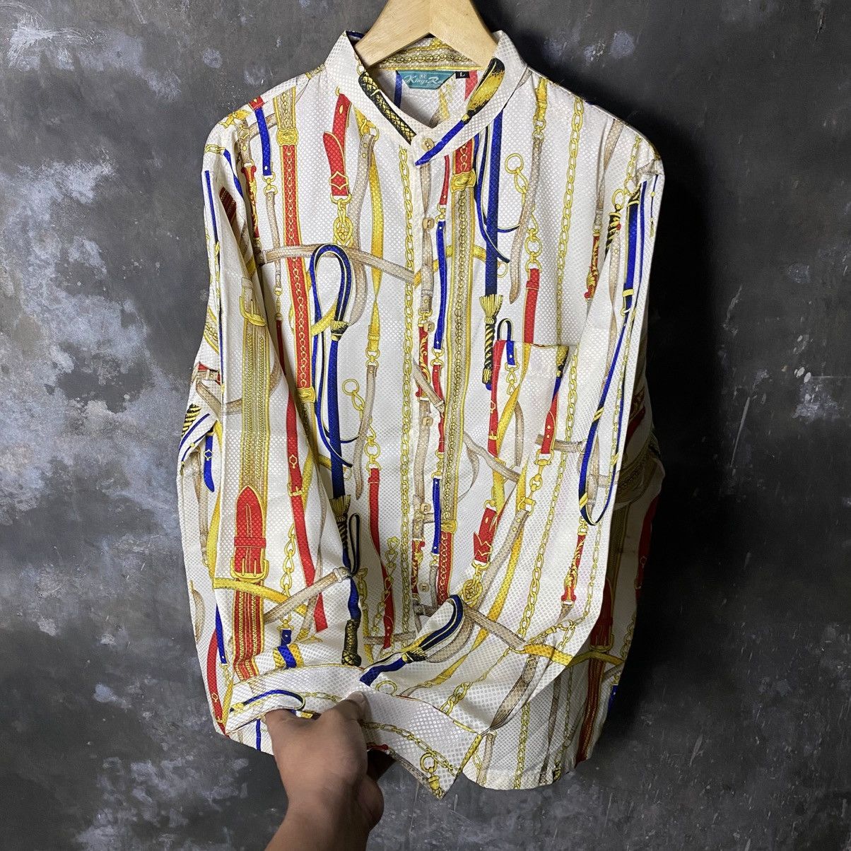 Designer × Vintage vtg kings-ray silk shirt changi style look like hermes Size US L / EU 52-54 / 3 - 3 Thumbnail