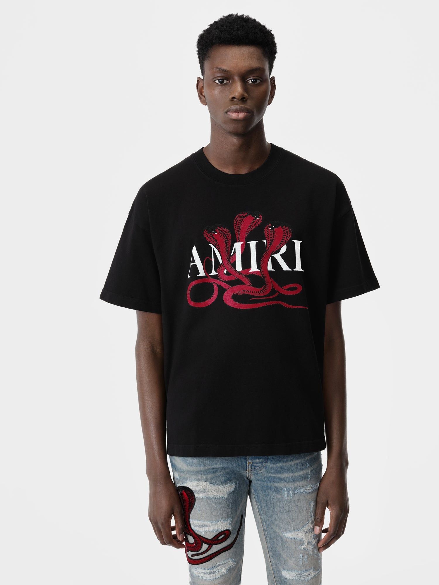 Amiri o1orln1025 Glitter Poison Logo Skater T-Shirt in Black Size US M / EU 48-50 / 2 - 3 Thumbnail