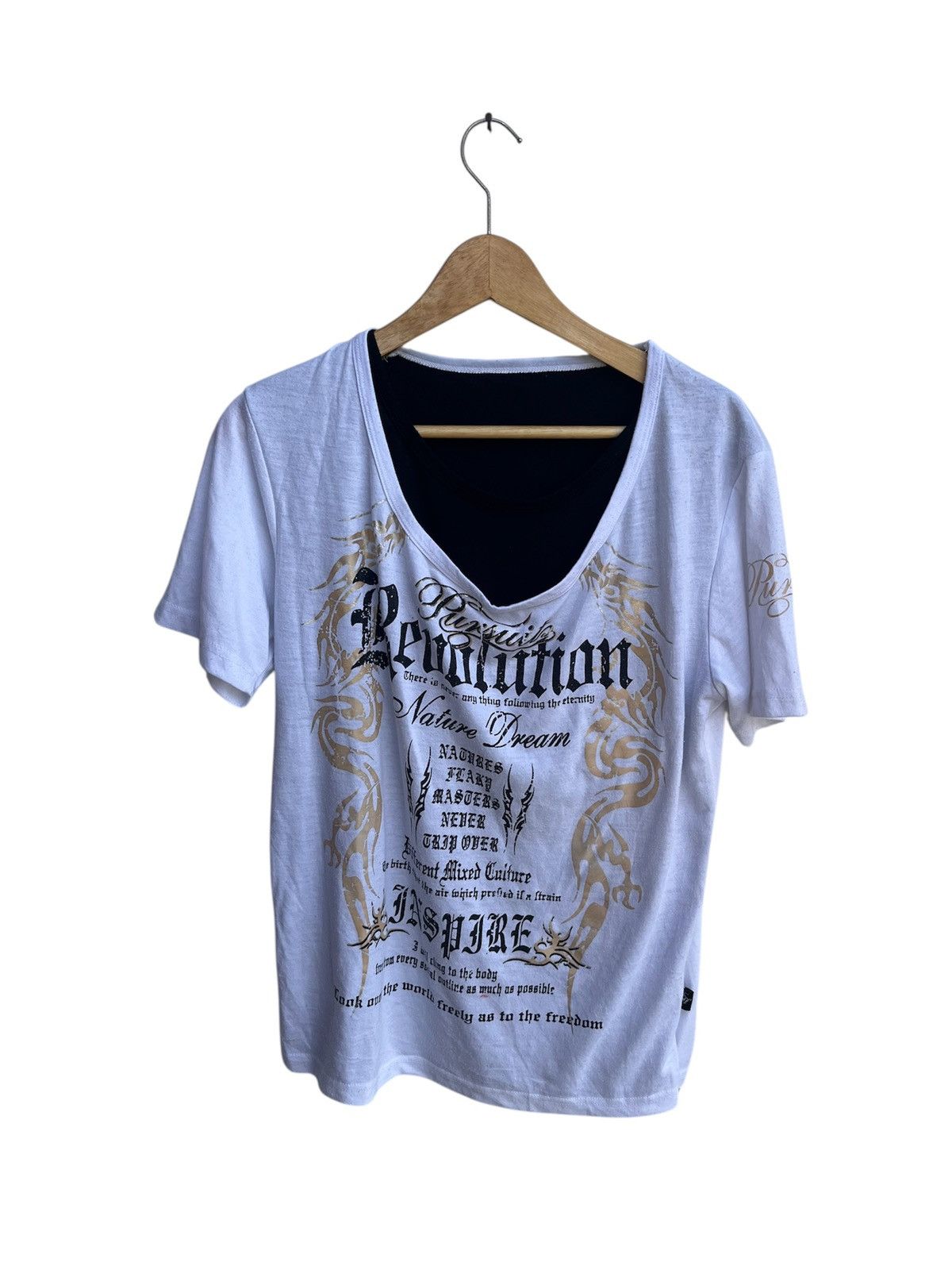 Hysteric Glamour STEAL! Pursuit Double Layers Poem Gohtic Tee Punk Y2K Size US S / EU 44-46 / 1 - 1 Thumbnail