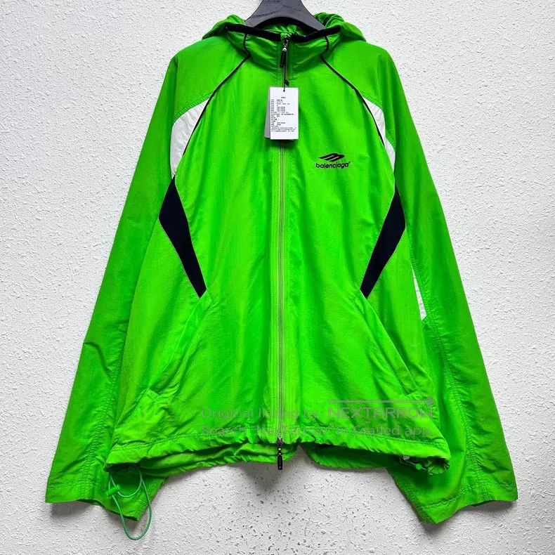 Balenciaga Balenciaga Embroidered Fluorescent Green Colorblock Windbr Size US XS / EU 42 / 0 - 1 Thumbnail