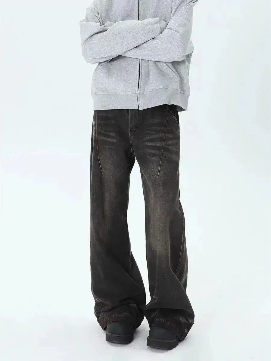 Japanese Brand Vintage street trash washed straight leg jeans Size US 32 / EU 48 - 3 Thumbnail
