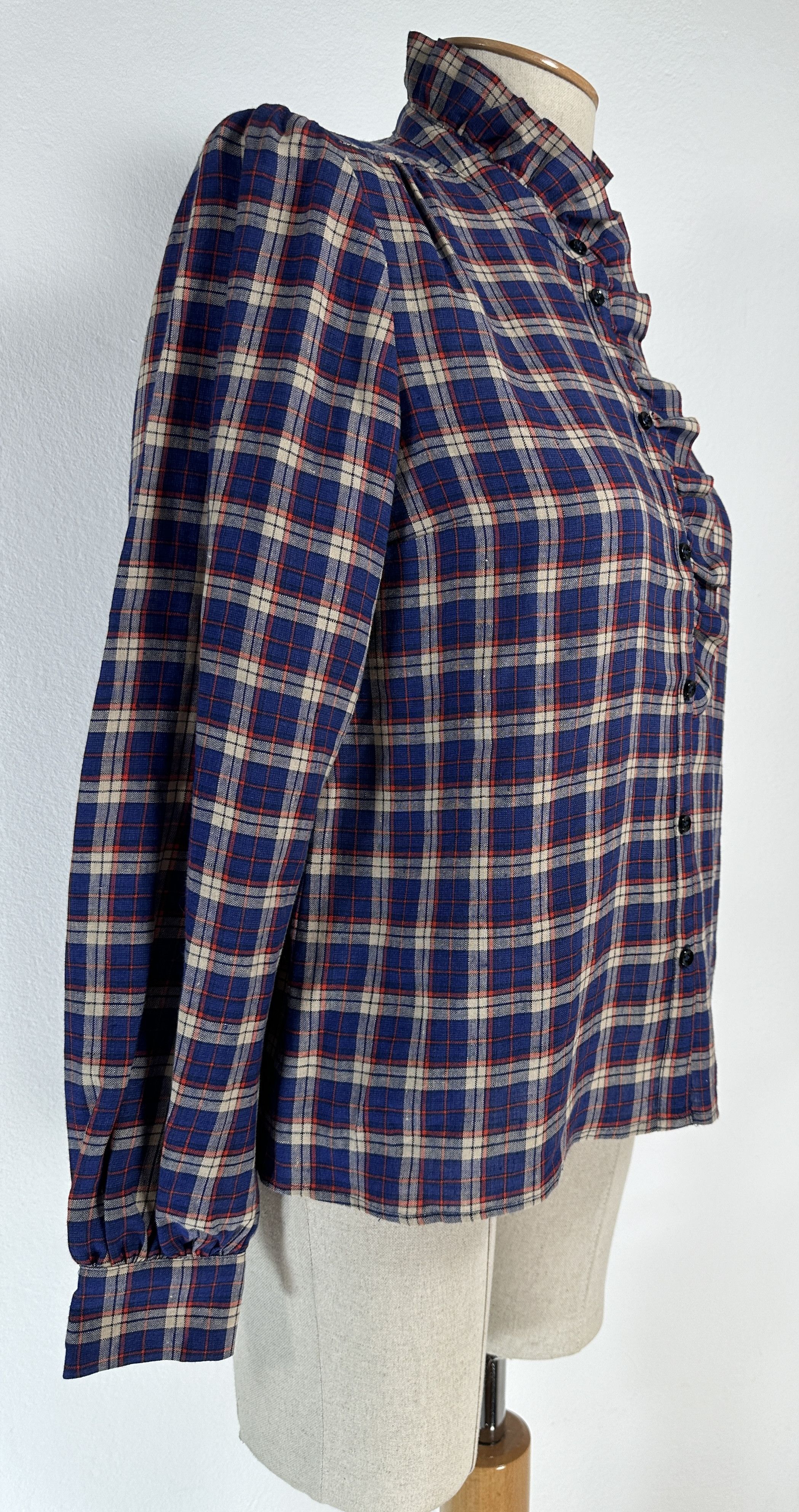 Sezane Linen Tartan Blue Shirt Size S / US 4 / IT 40 - 4 Thumbnail