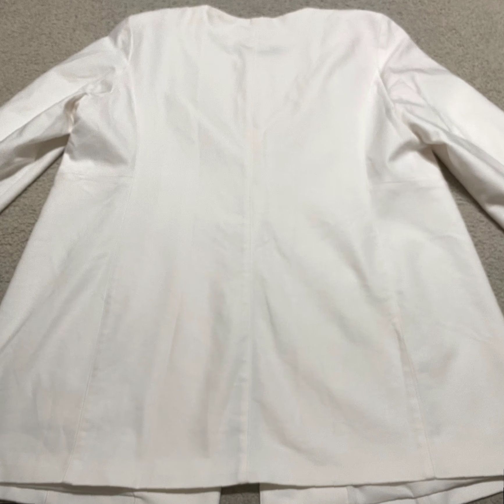 Vintage Chico's Blazer Jacket Women's XL White Collarless Snap Button Zip Pocket Business Size XL / US 12-14 / IT 48-50 - 2 Thumbnail