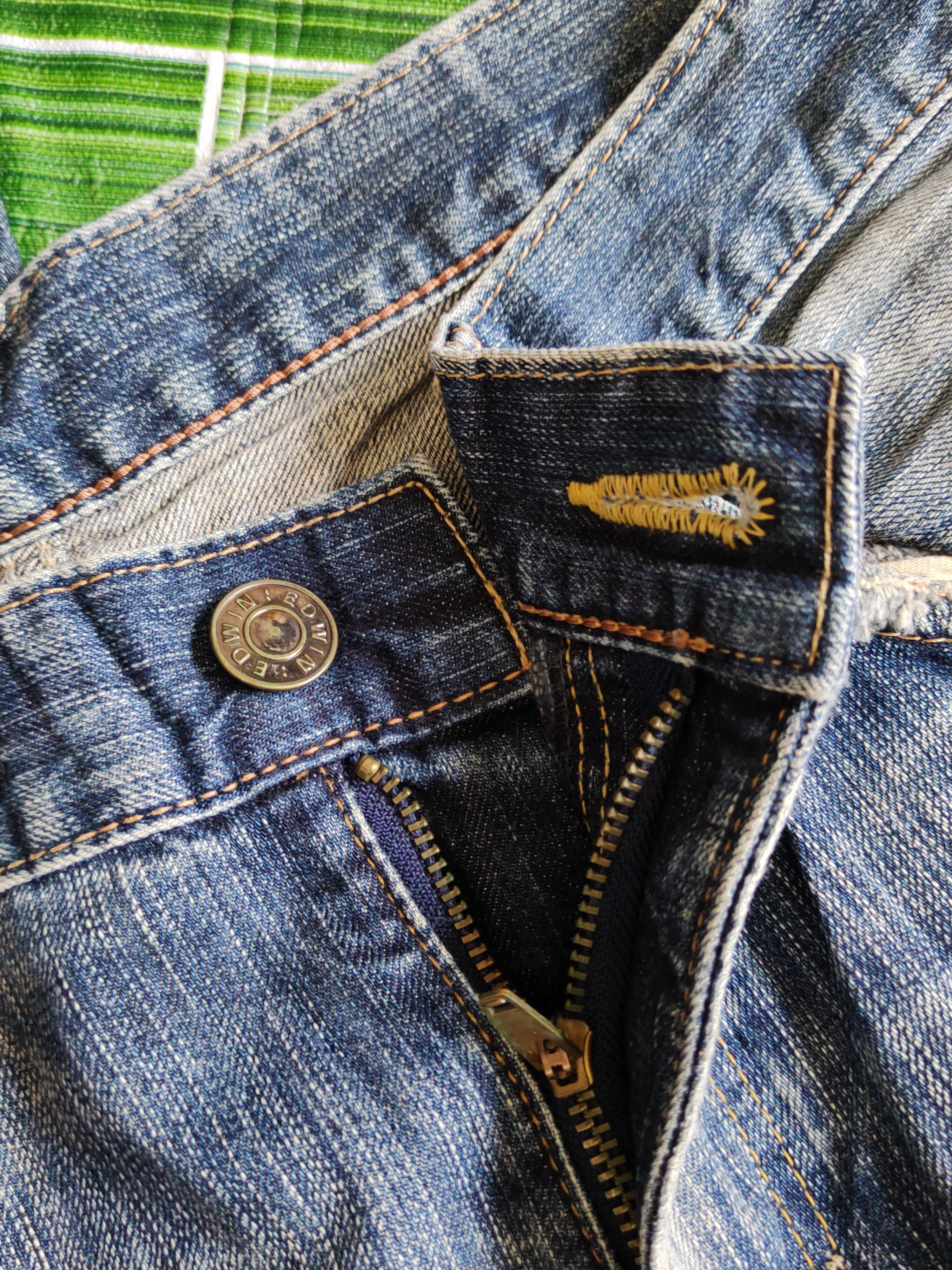 Edwin Edwin Dark Blue Faded Distressed Ripped Jeans #S2243 Size US 32 / EU 48 - 15 Thumbnail