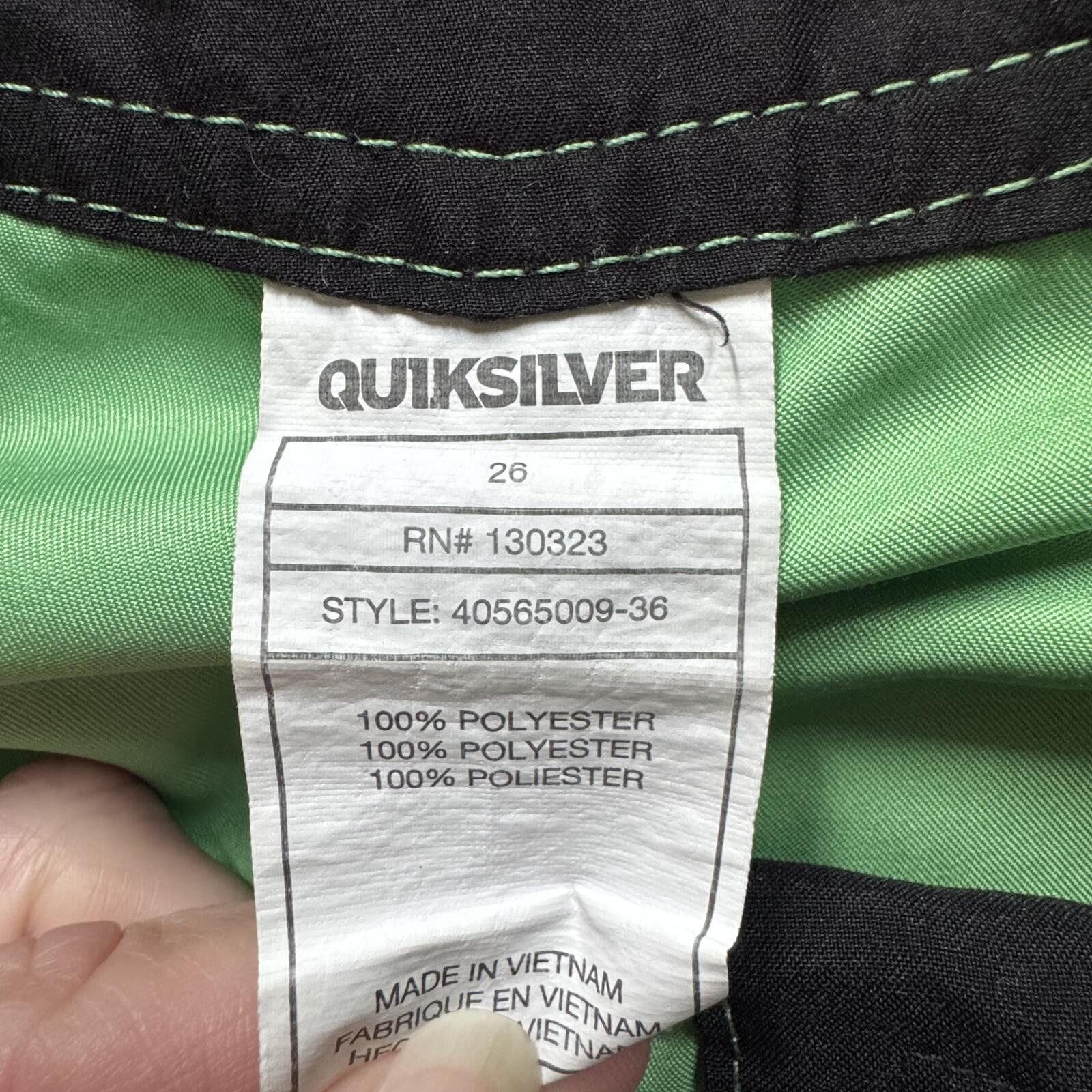 Quiksilver Quiksilver Green Polyester Board Shorts Size 26 Size US 28 / EU 44 - 3 Thumbnail