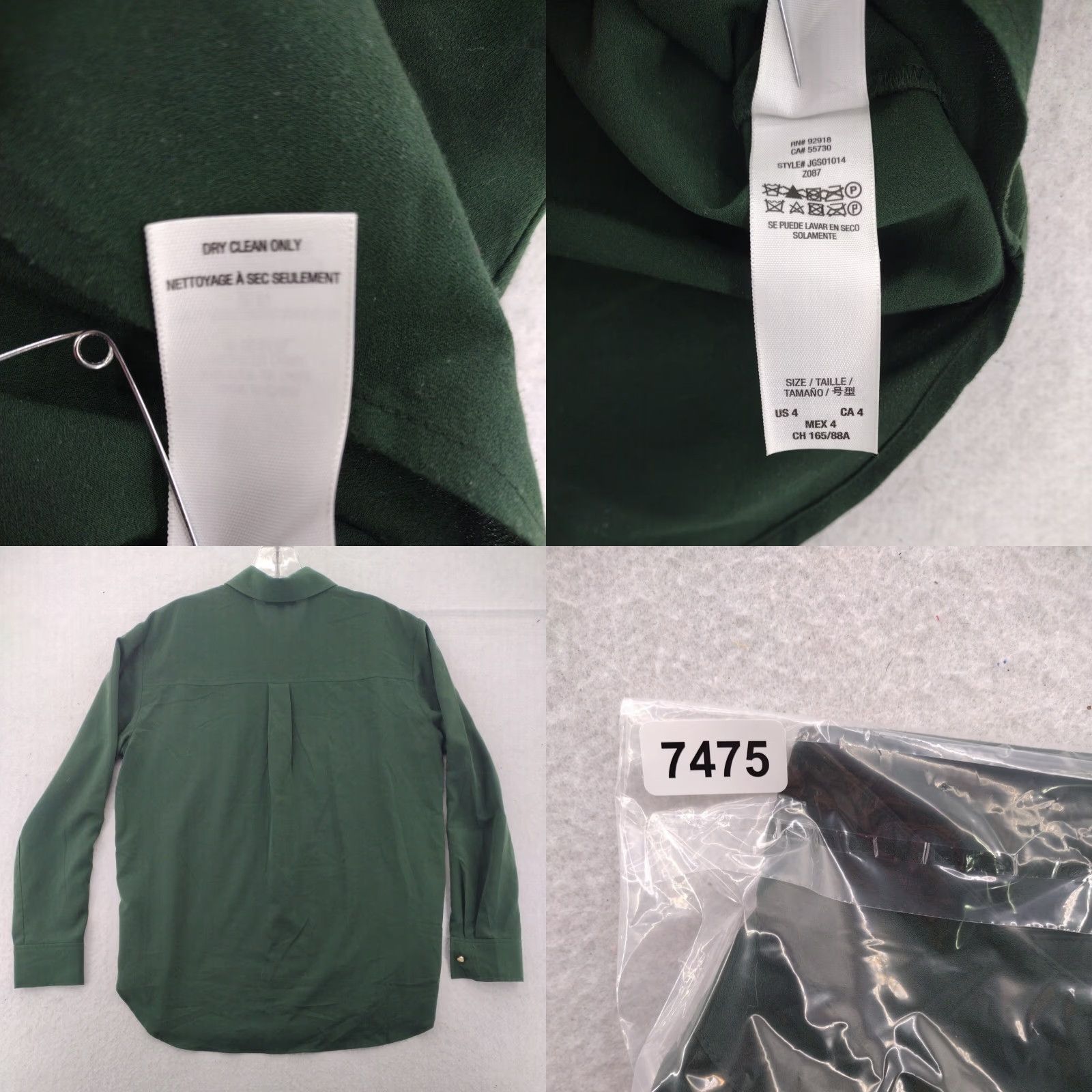 Juicy Couture Juicy Couture Blouse Women's Blouse4 Button Up Collared Green Juniper Green Long Sleeve Classic Size 4 XS? Size S / US 4 / IT 40 - 8 Thumbnail