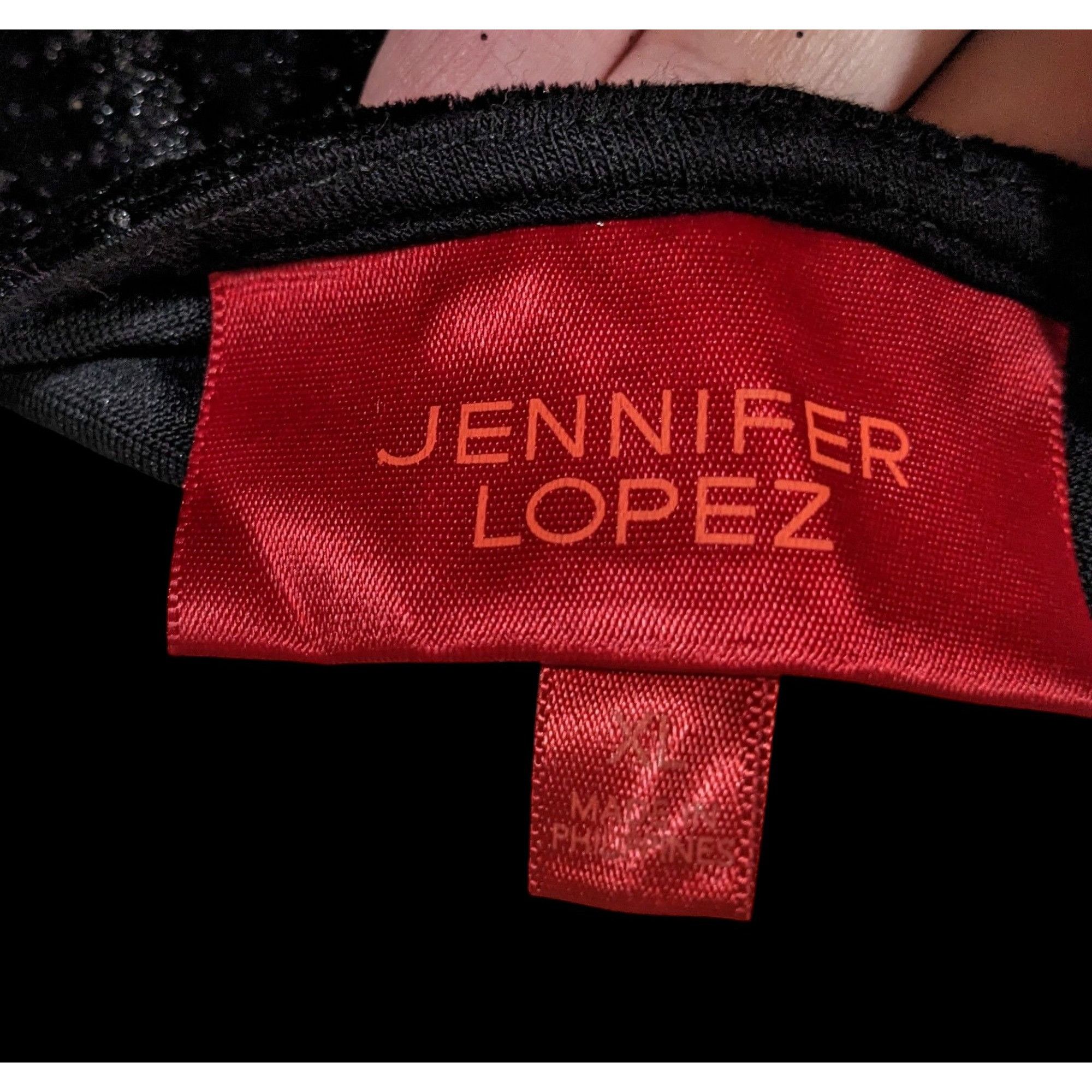 Jennifer Lopez Dark Glam Velvet Glitter Top by Jennifer Lopez Size XL / US 12-14 / IT 48-50 - 6 Thumbnail