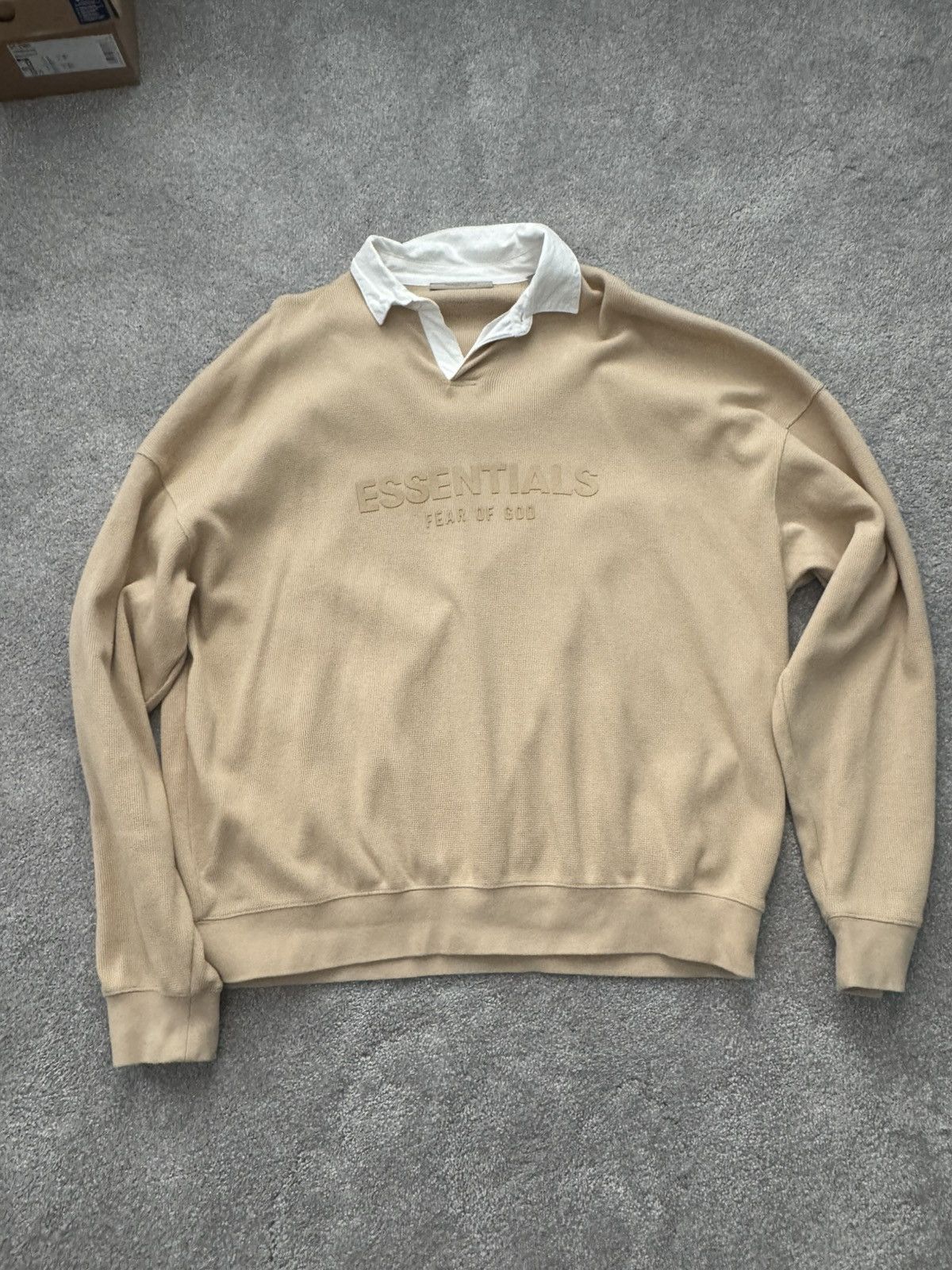 Essentials Beige Essentials Long Sleeve Polo Size US L / EU 52-54 / 3 - 1 Thumbnail