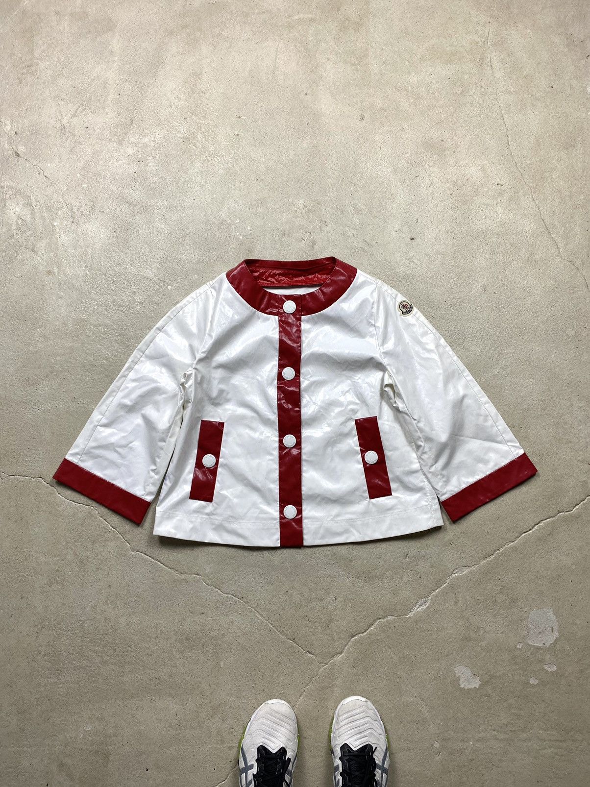 image of Very! Vintage Moncler Rain Jacket Polyurethan in White, Women's (Size Small)