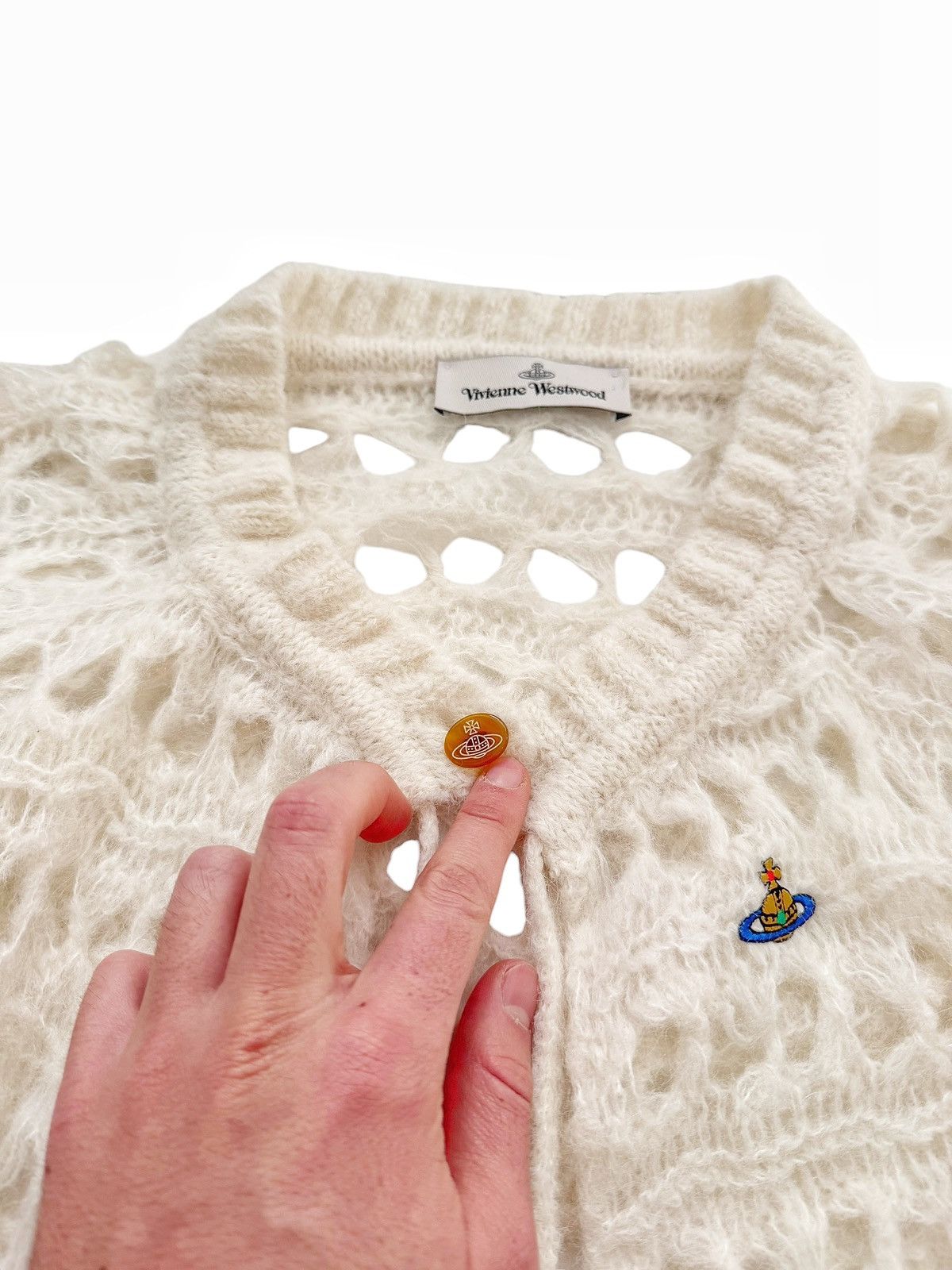 Vivienne Westwood $1,800 Cream Lacework Crop Baby Cardi Size M / US 6-8 / IT 42-44 - 8 Thumbnail