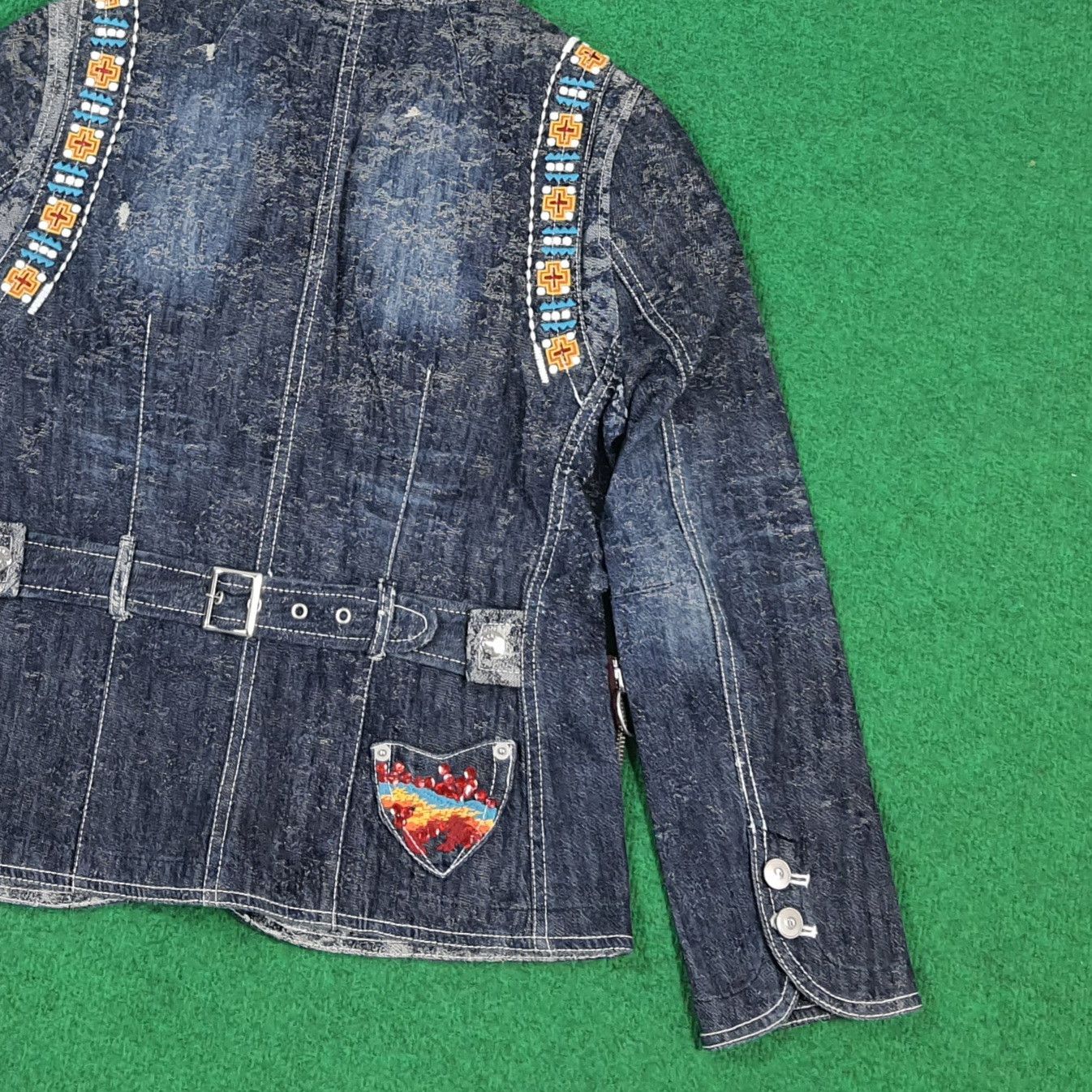 Japanese Brand Vintage Japan GKITALIYA Denim Jacket Boho C296N9 Size XS / US 0-2 / IT 36-38 - 6 Thumbnail