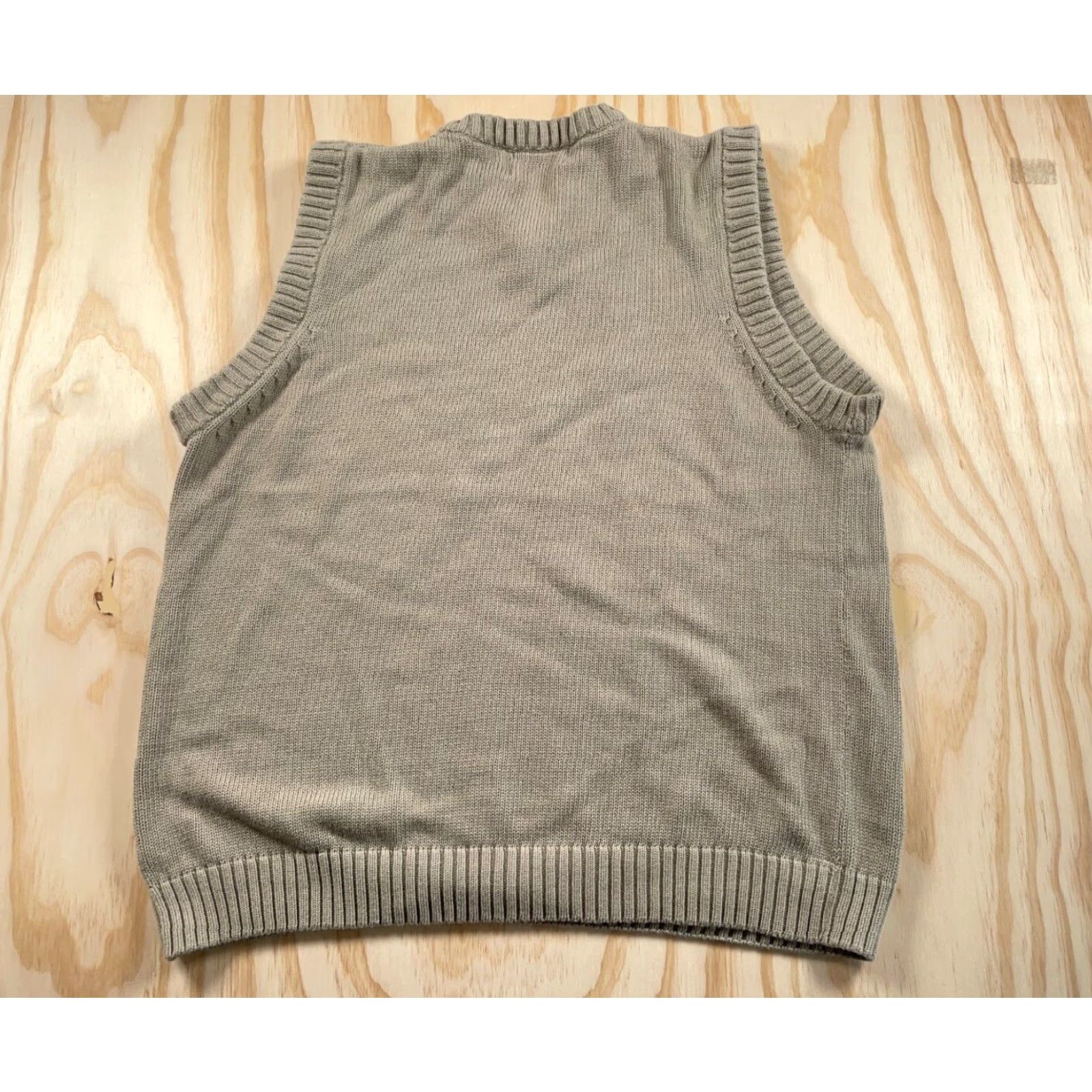 Bill Blass VINTAGE Bill Blass Vest Adult XL Beige Striped Chunky Knit Cotton V-Neck Size US XL / EU 56 / 4 - 2 Thumbnail