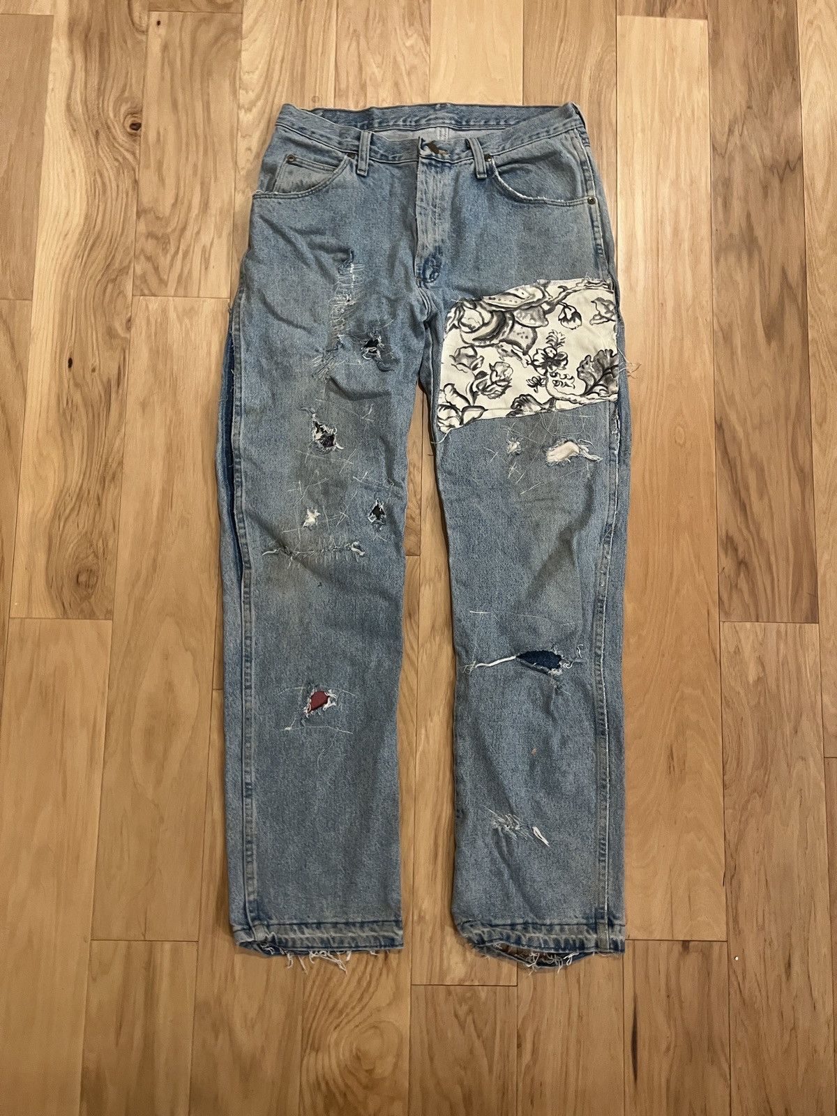 Vintage × Wrangler Vintage faded custom repaired Wrangler denim Size US 32 / EU 48 - 1 Thumbnail