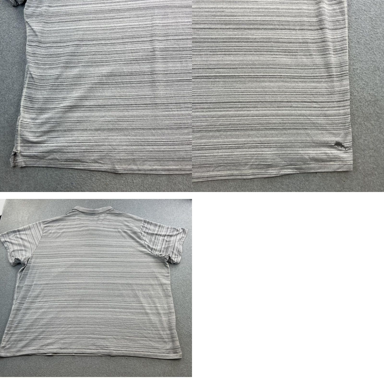Tommy Bahama Tommy Bahama Polo Shirt Mens 4XLB Gray Island Zone Stripe Performance Casual Shirt Shirts Mens 4XLB Gray Island Zone Stripe Polo Size US XXL / EU 58 / 5 - 8 Thumbnail