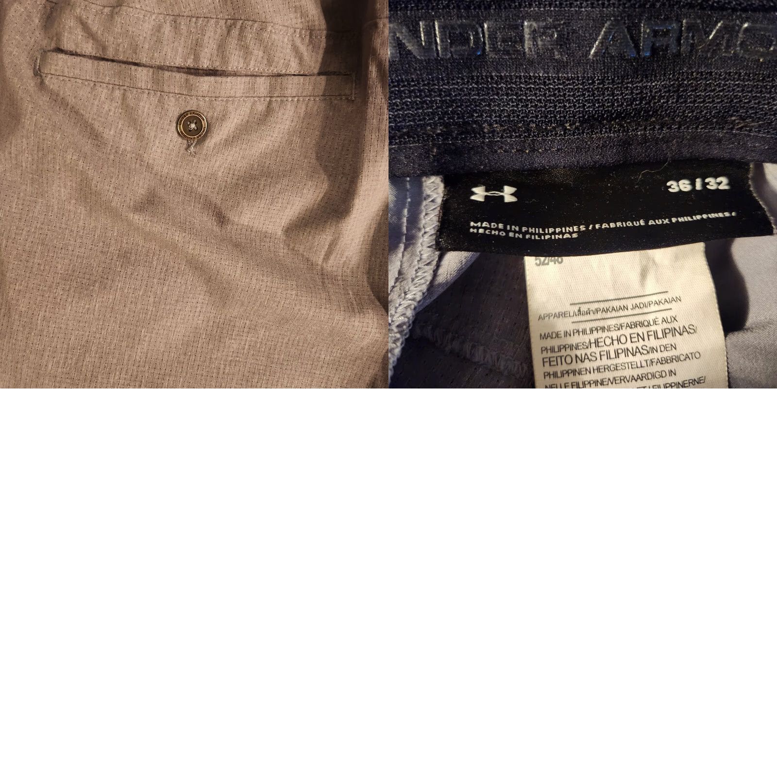 Under Armour Under Armour Golf Pants Mens 36x32 Light Gray Flat Front Straight Leg Chino Pants Men's Regular Inseam 32 Fall Spring Summer Size US 36 / EU 52 - 8 Thumbnail