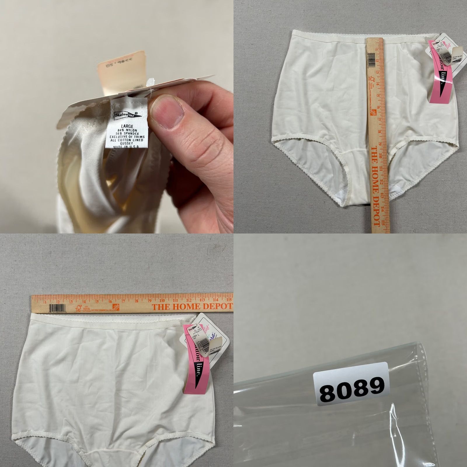 Vintage VINTAGE Shadowline Lingerie Womens L Nylon Stretch Ultralight Granny Panty 80s Ivory Nylon L ShadowLine Secretary/Geek Womens 1980s Size 36" / US 14 / IT 50 - 8 Thumbnail
