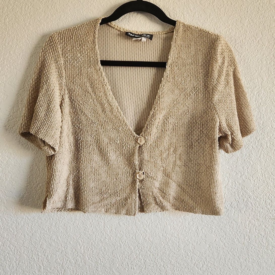 Other Y2k Sharade Women's Cropped Boho Button Up Cardigan 12p Size L / US 10 / IT 46 - 1 Thumbnail
