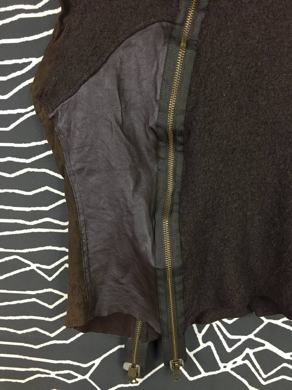 Vintage Eterno Bellezza Asymmetrical Wool Leather Zip Vest Top Size S / US 4 / IT 40 - 5 Thumbnail