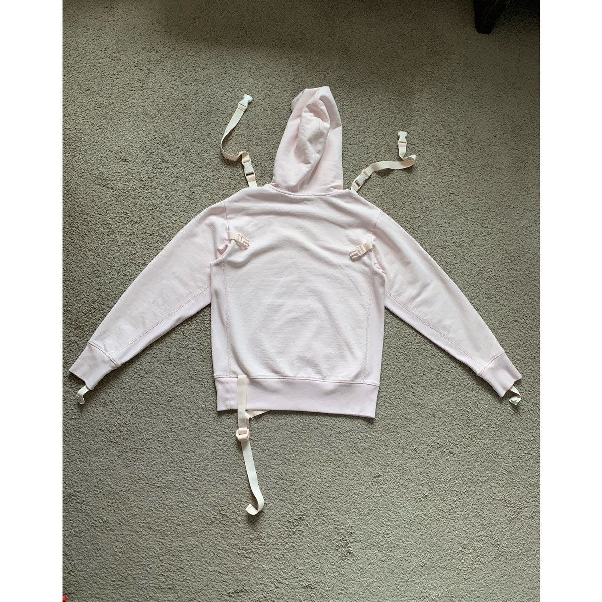 Helmut Lang HELMUT LANG RARE LIGHT PINK BONDAGE HOODIE Size US M / EU 48-50 / 2 - 5 Thumbnail
