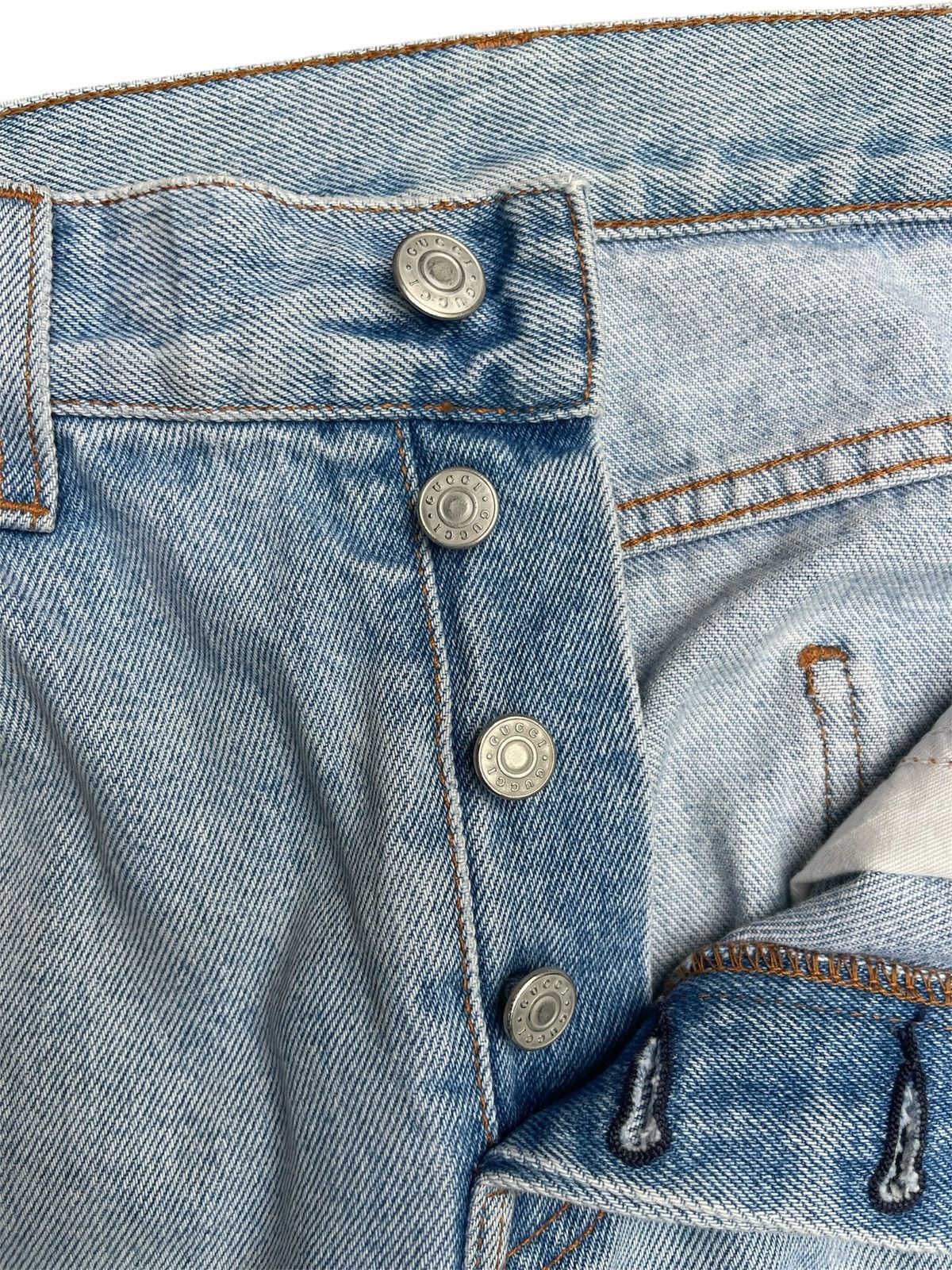 Gucci Gucci Vintage Made in Italy Light Wash Jeans With Web Cuff Size US 32 / EU 48 - 8 Thumbnail