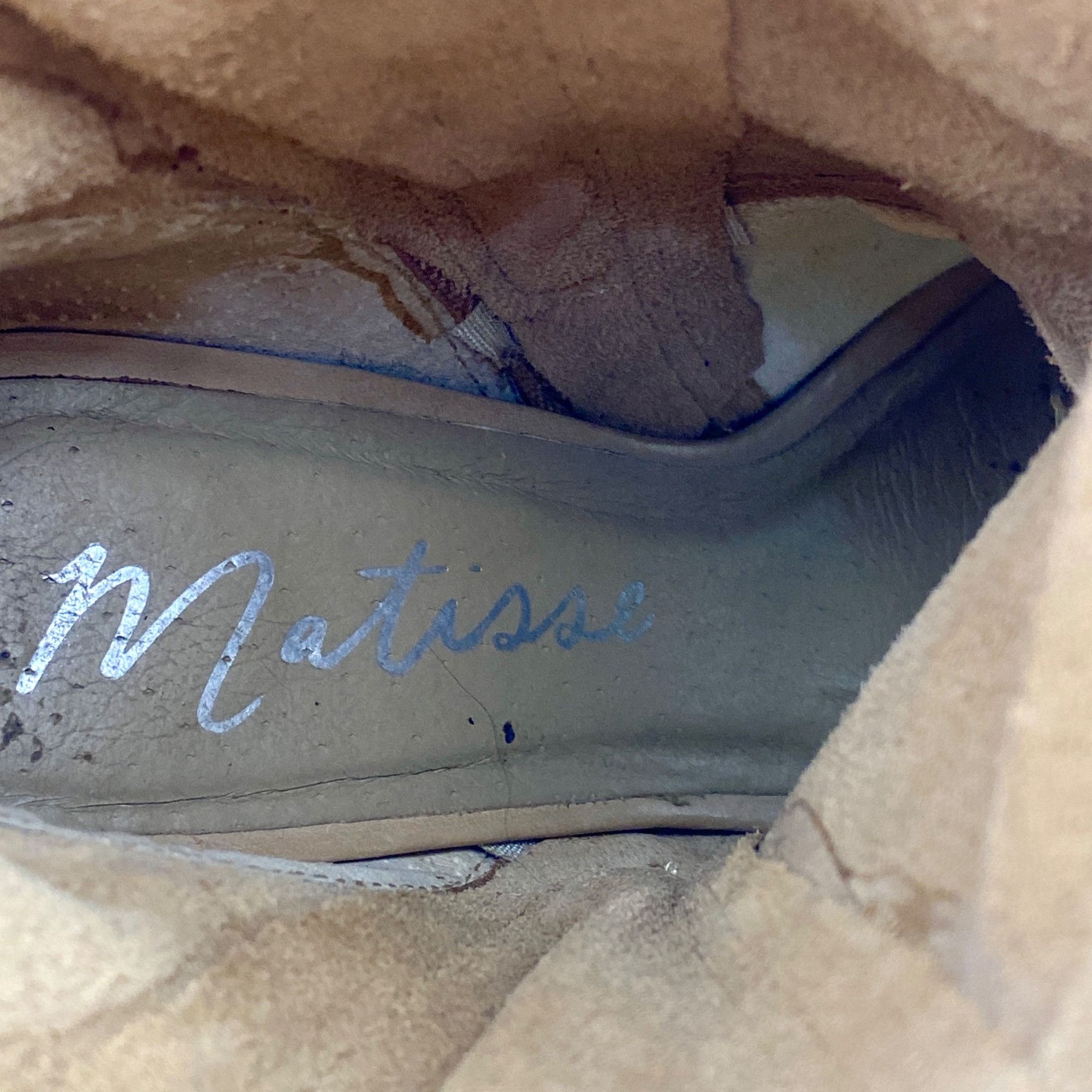 Matisse Matisse Beige Natural Leather Leon Mid-Calf Peep Toe Block H Size US 6 / IT 36 - 12 Thumbnail