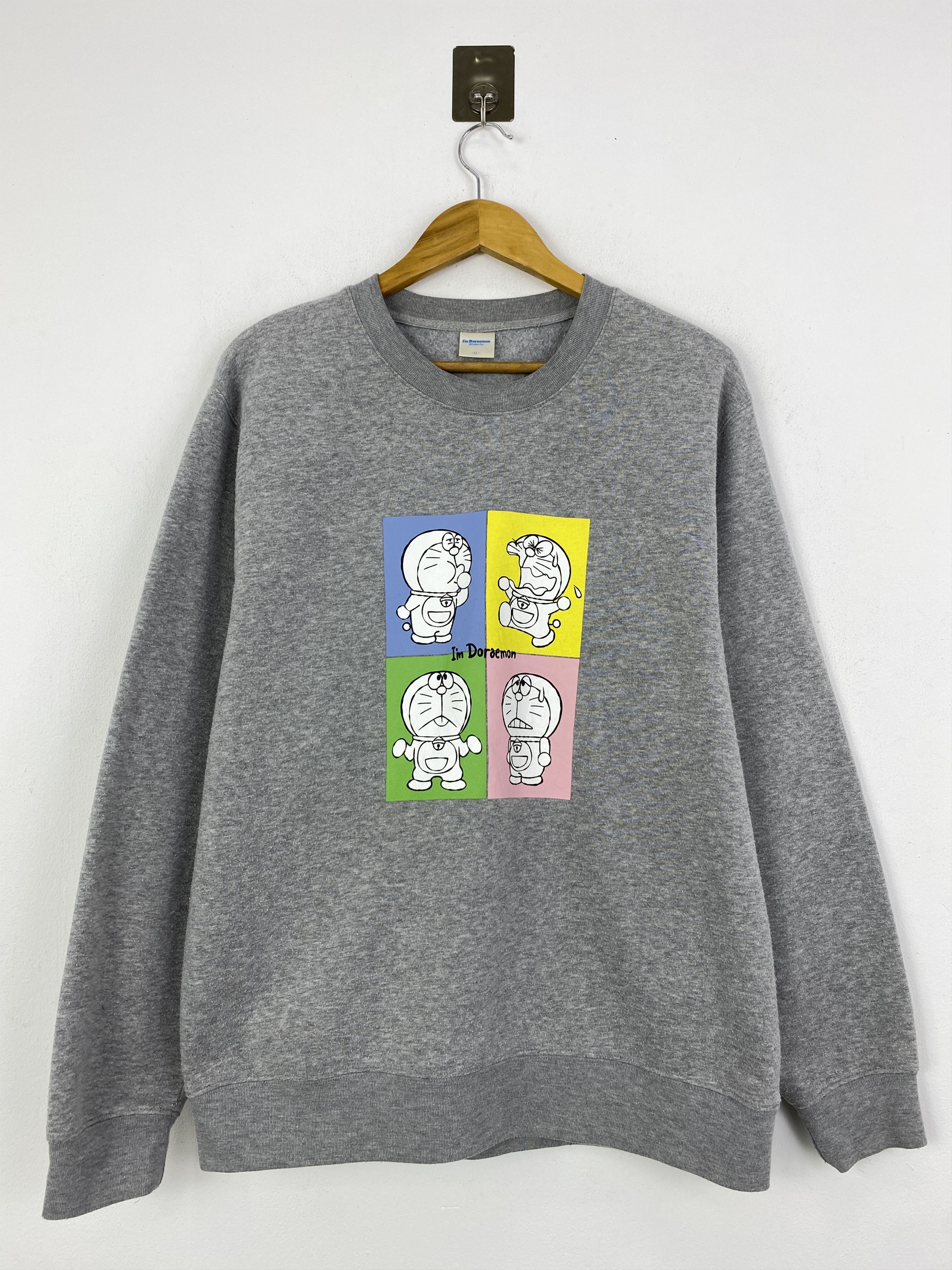 Anime Vintage Doraemon Printed Pullover Crewneck SH0158 Size US XL / EU 56 / 4 - 1 Thumbnail