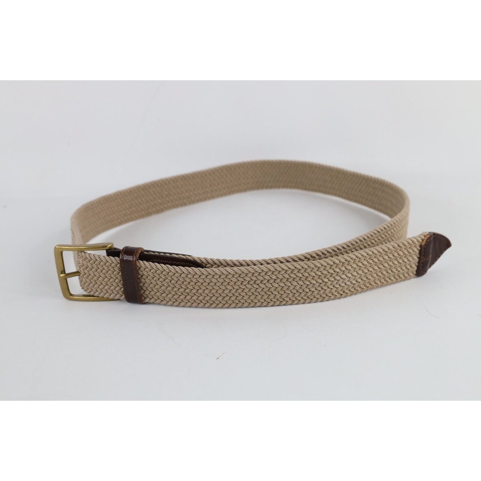 Vintage Vintage 90s Dockers Leather Braided Stretch Webbed Belt Size 42 - 1 Thumbnail