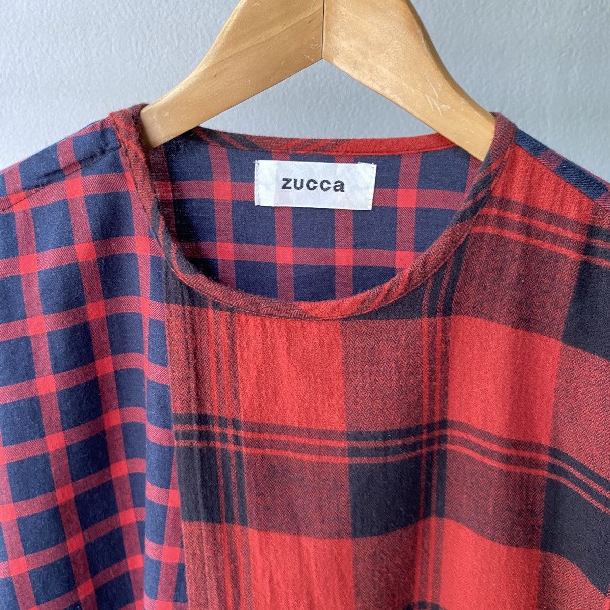 Zucca Zucca Red and Black Patchwork Plaid Long Sleeve Shirt Size M / US 6-8 / IT 42-44 - 4 Thumbnail