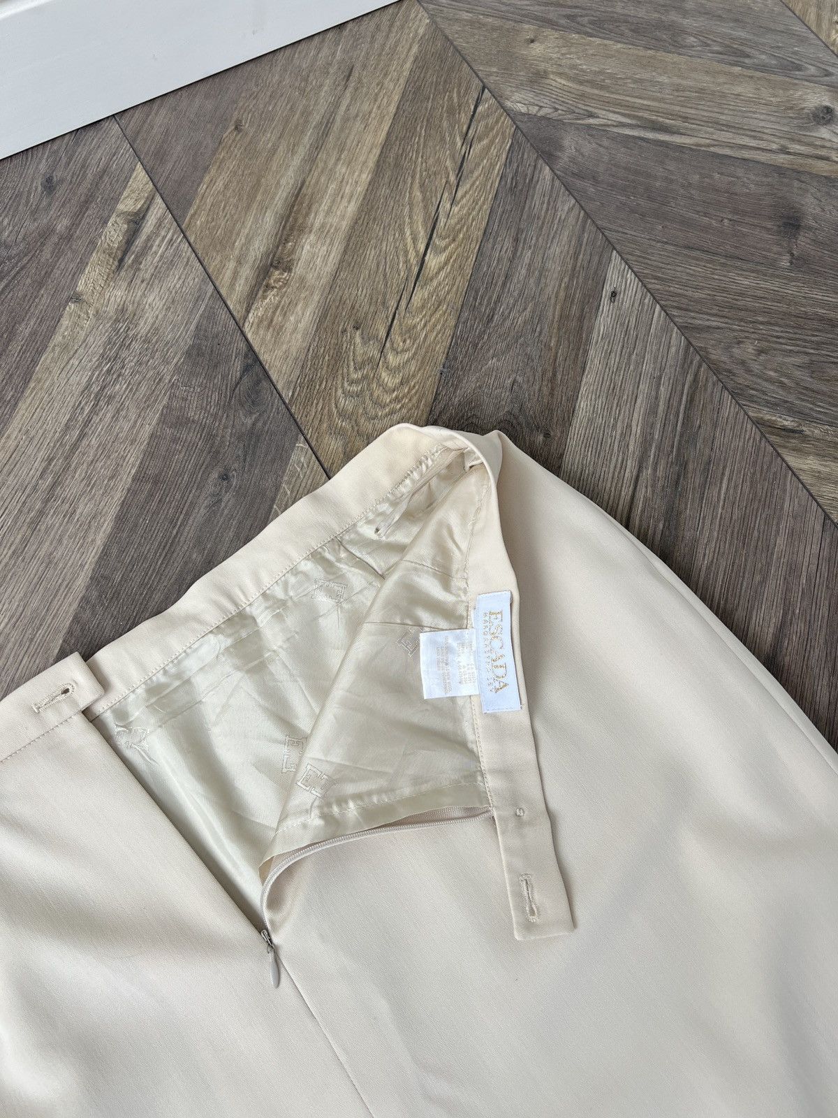 Designer × Escada × Vintage Vintage ESCADA Cream White Pencil Skirt Elegant Office Wear Size M / US 6-8 / IT 42-44 - 12 Thumbnail