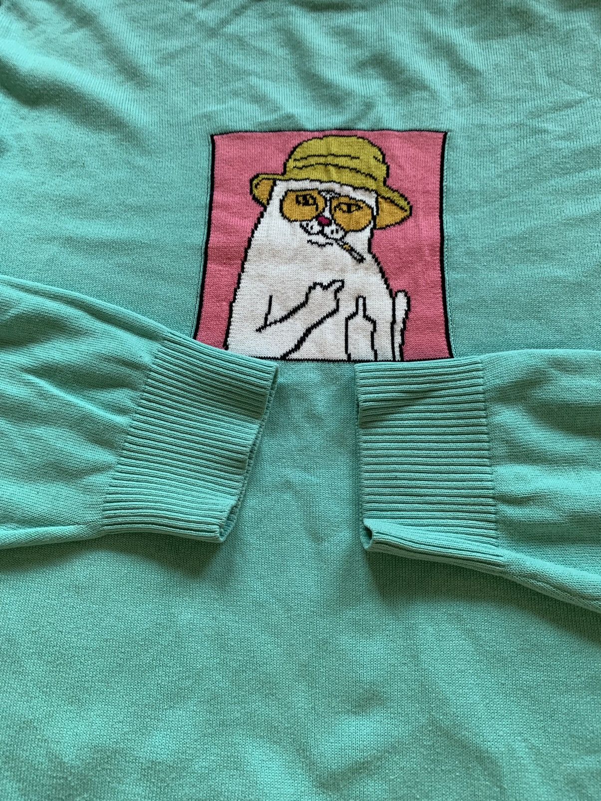 RIPNDIP RipNDip Teal Middle Finger Sweatshirt Size US XL / EU 56 / 4 - 4 Thumbnail