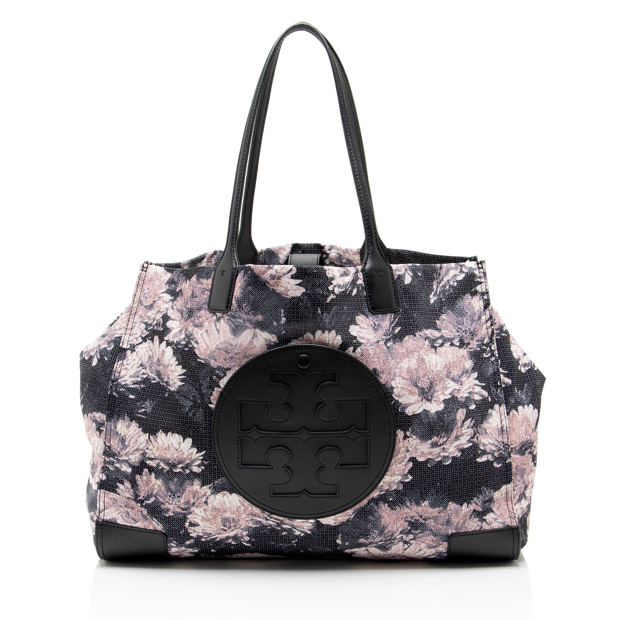 Tory Burch Tory Burch Floral Nylon Leather Ella Tote Size ONE SIZE - 1 Thumbnail