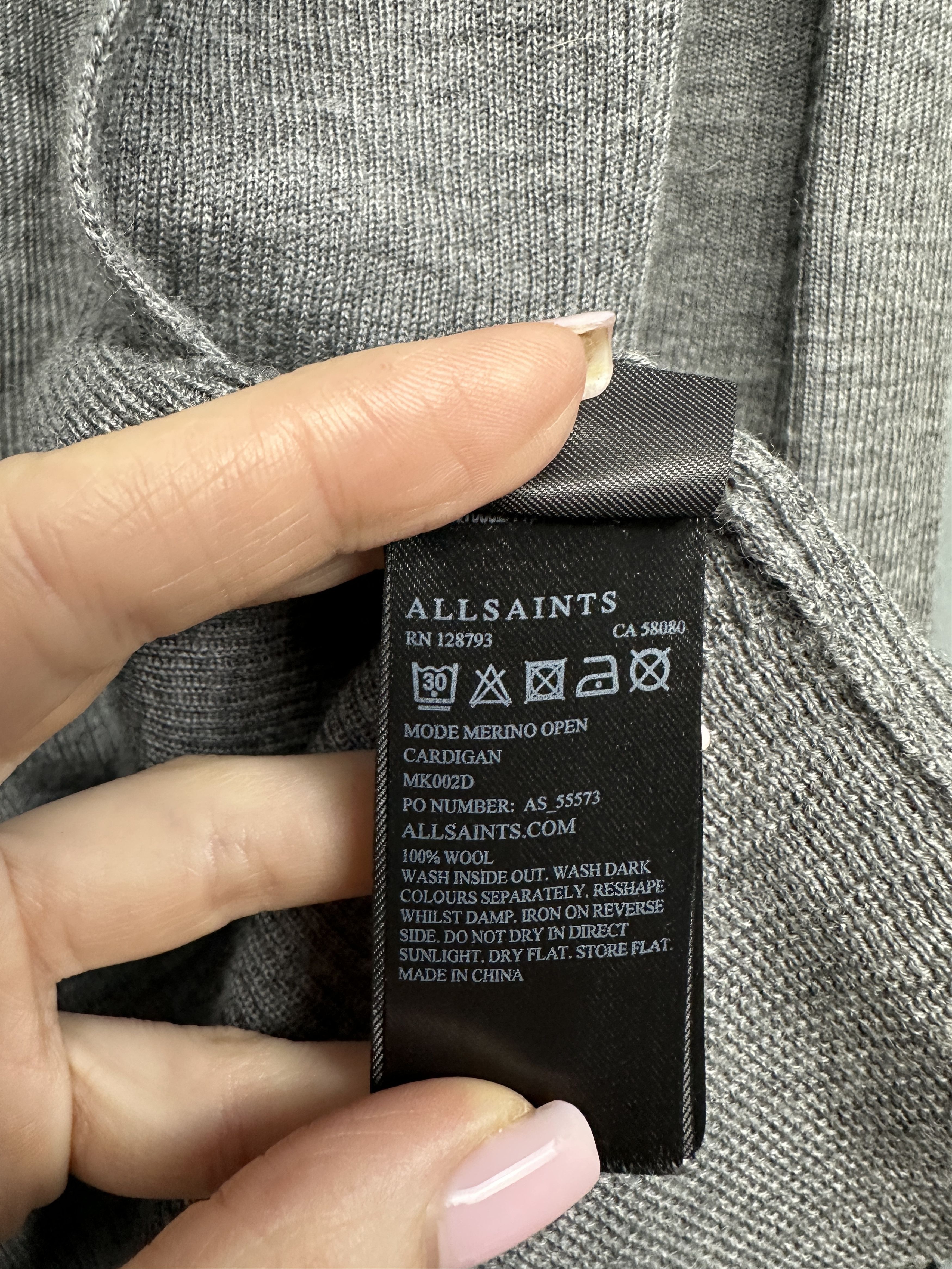 Allsaints Allsaints Mens Mode Merino Wool Open Cardigan Sweater Size US XS / EU 42 / 0 - 5 Thumbnail