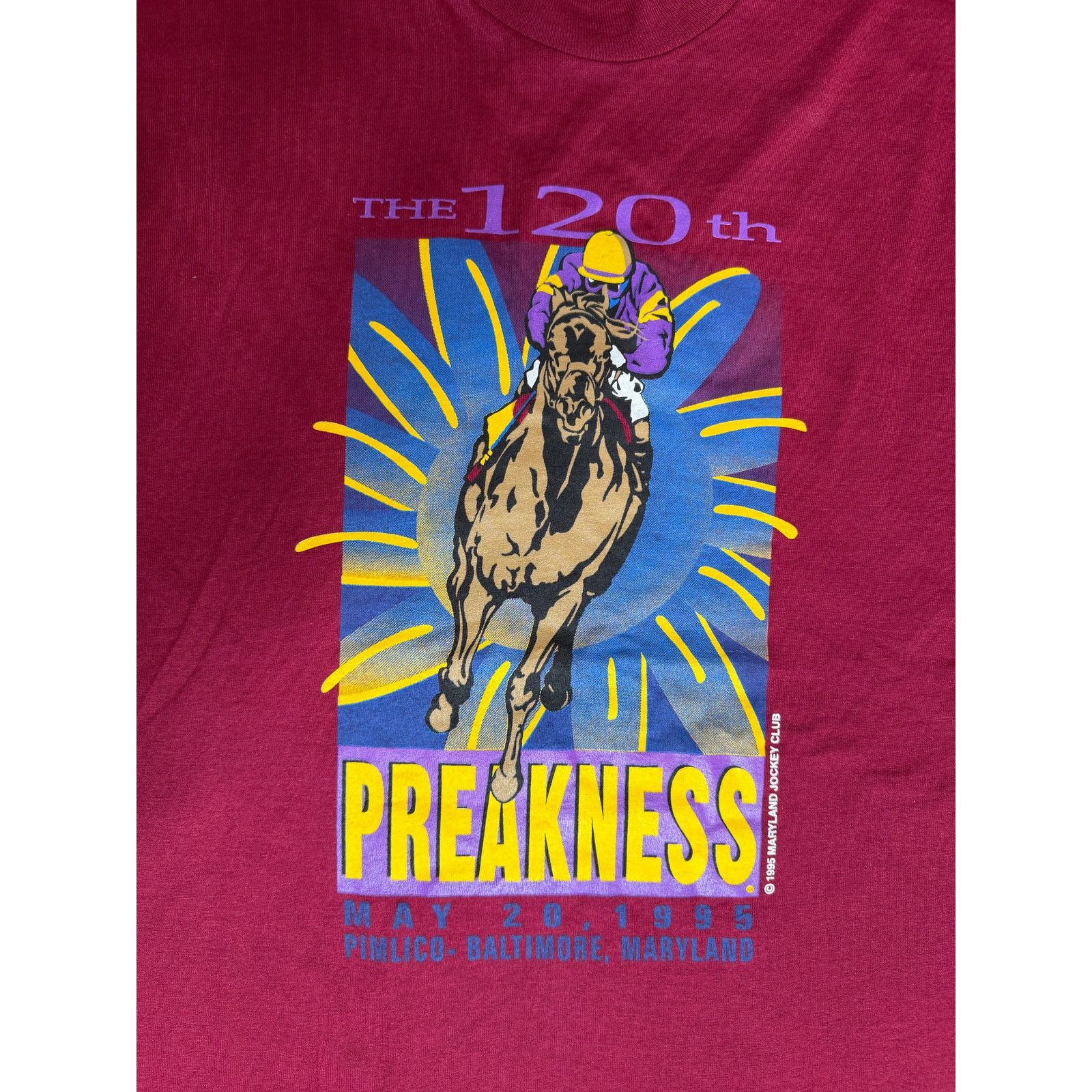 Fruit Of The Loom × Vintage Vintage 90s 120th Preakness Horse Racing Maryland T-Shirt Size US L / EU 52-54 / 3 - 3 Thumbnail